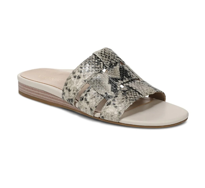 Vionic Glendora Slide Sandal Women’s Leather Orthotic Comfort Arch Support