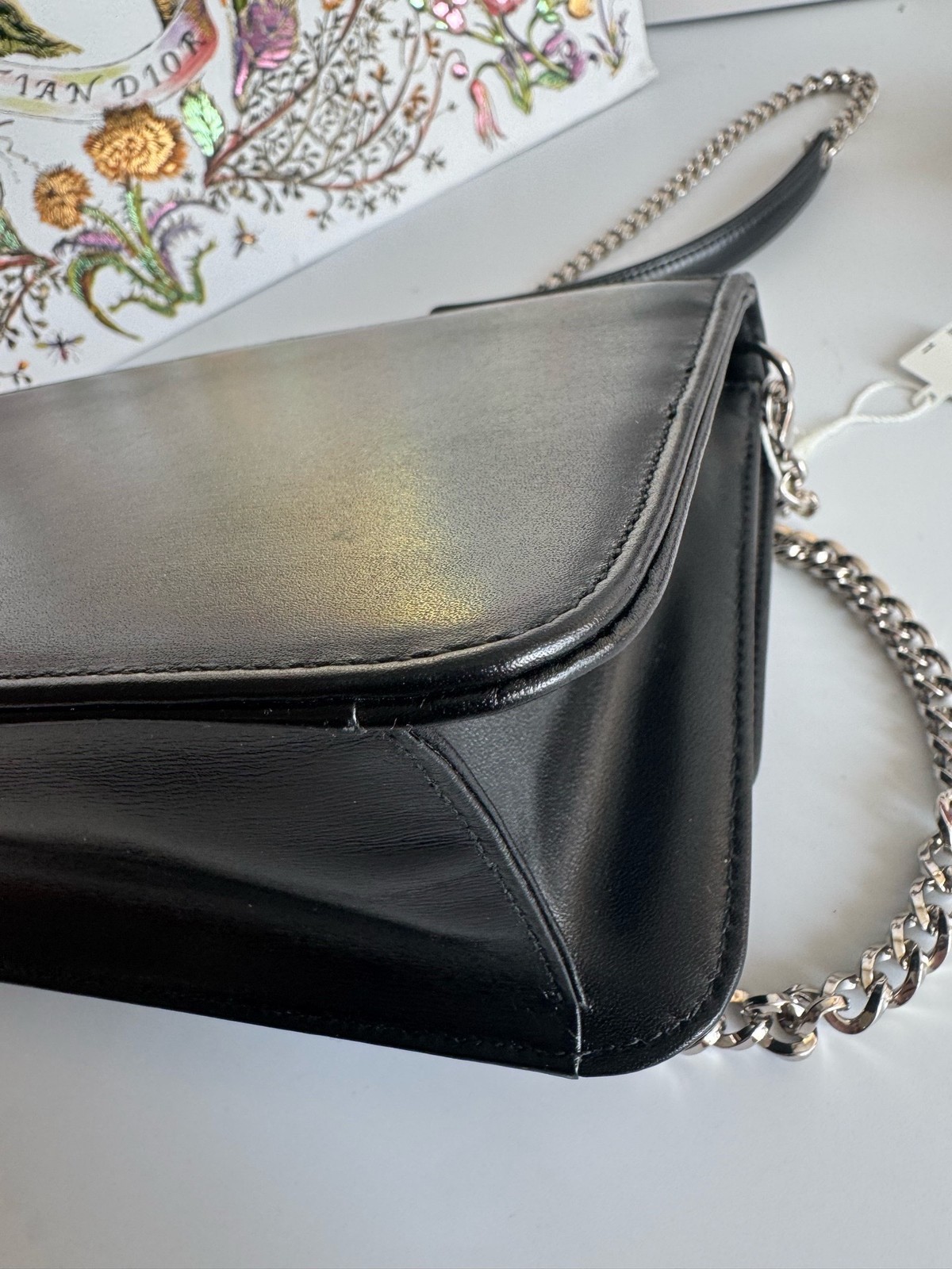 Dior Pre-Owned Authentic Chain Bag Black 21×13×6cm Silver
