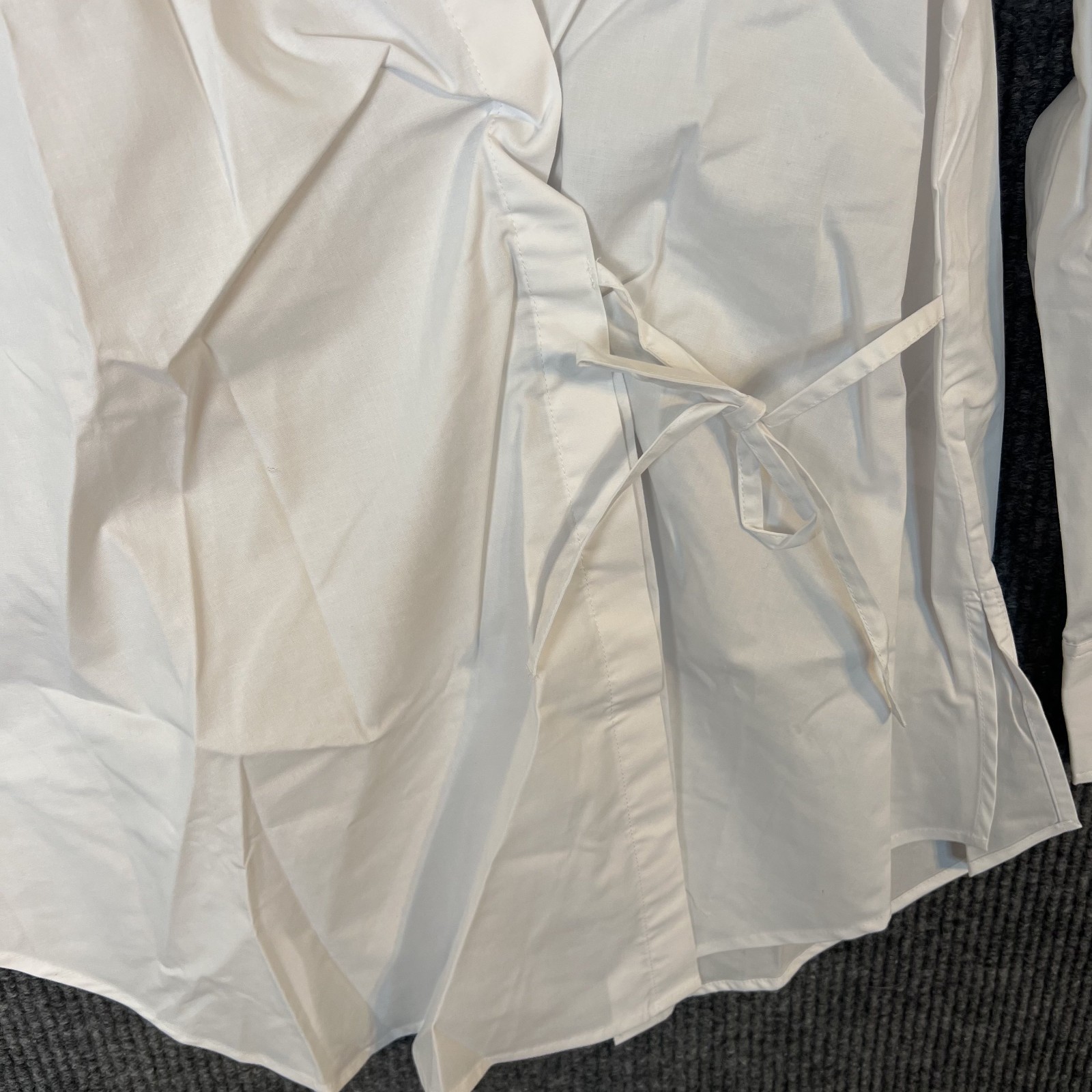 Studio Park x Leah Williams Woven Collared Wrap Shirt Womens Size Small White