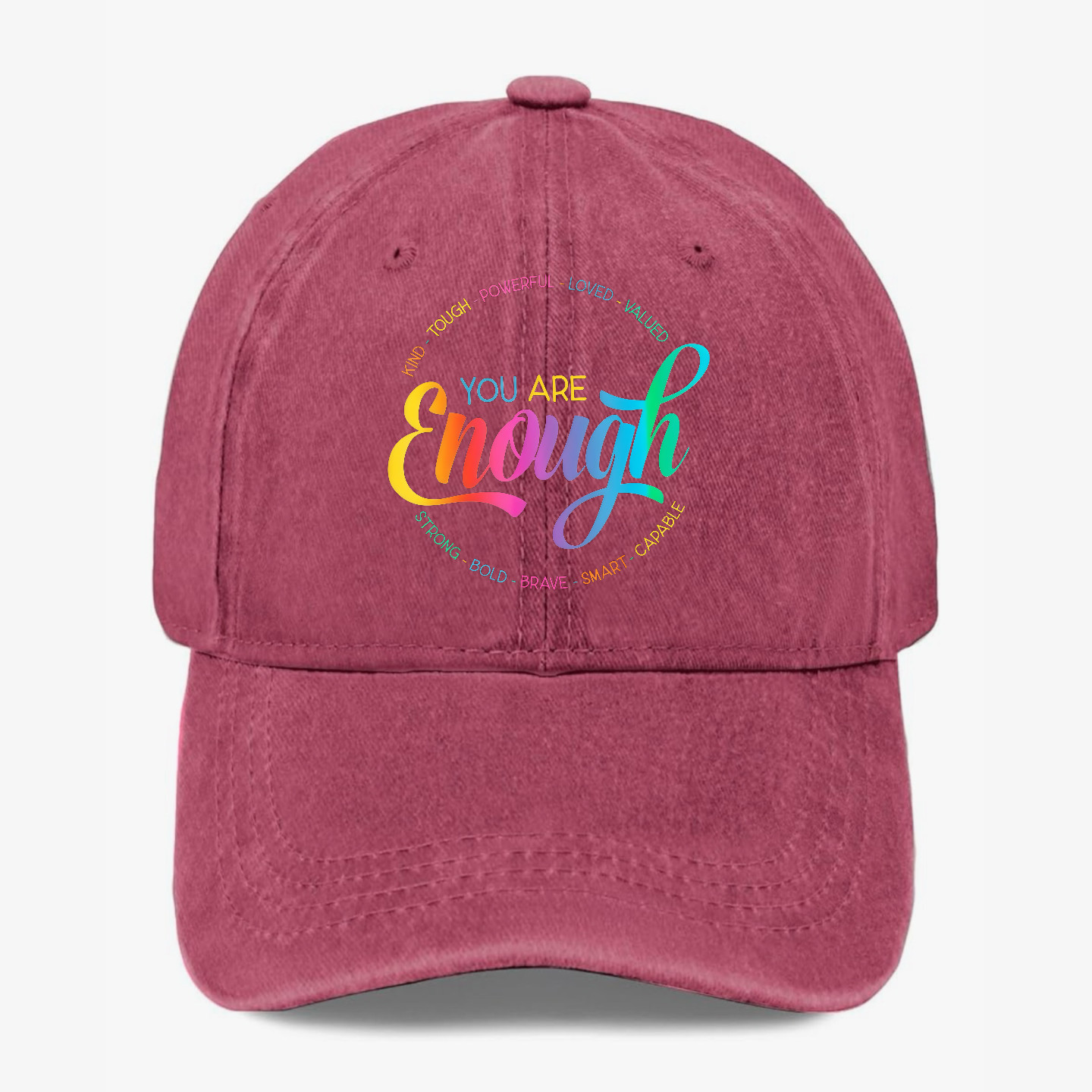 You Are Enough Hat Inspirational Positive Quote Washed Cap Gift for Women