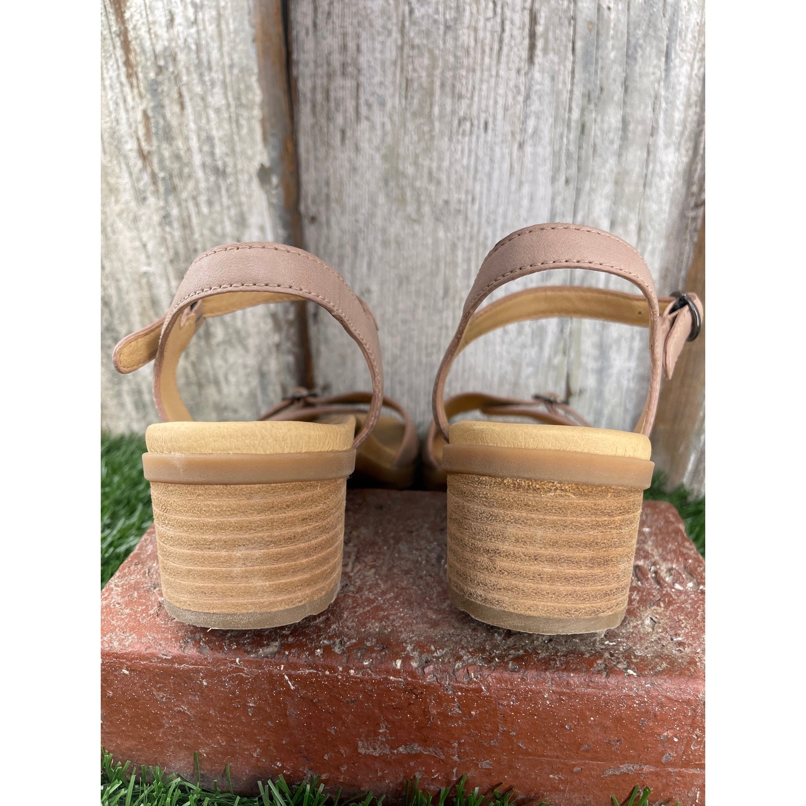 Dansko Tessie Sandals Ballet Nappa Leather Buckl Block Heel Women’s EU37 6.5