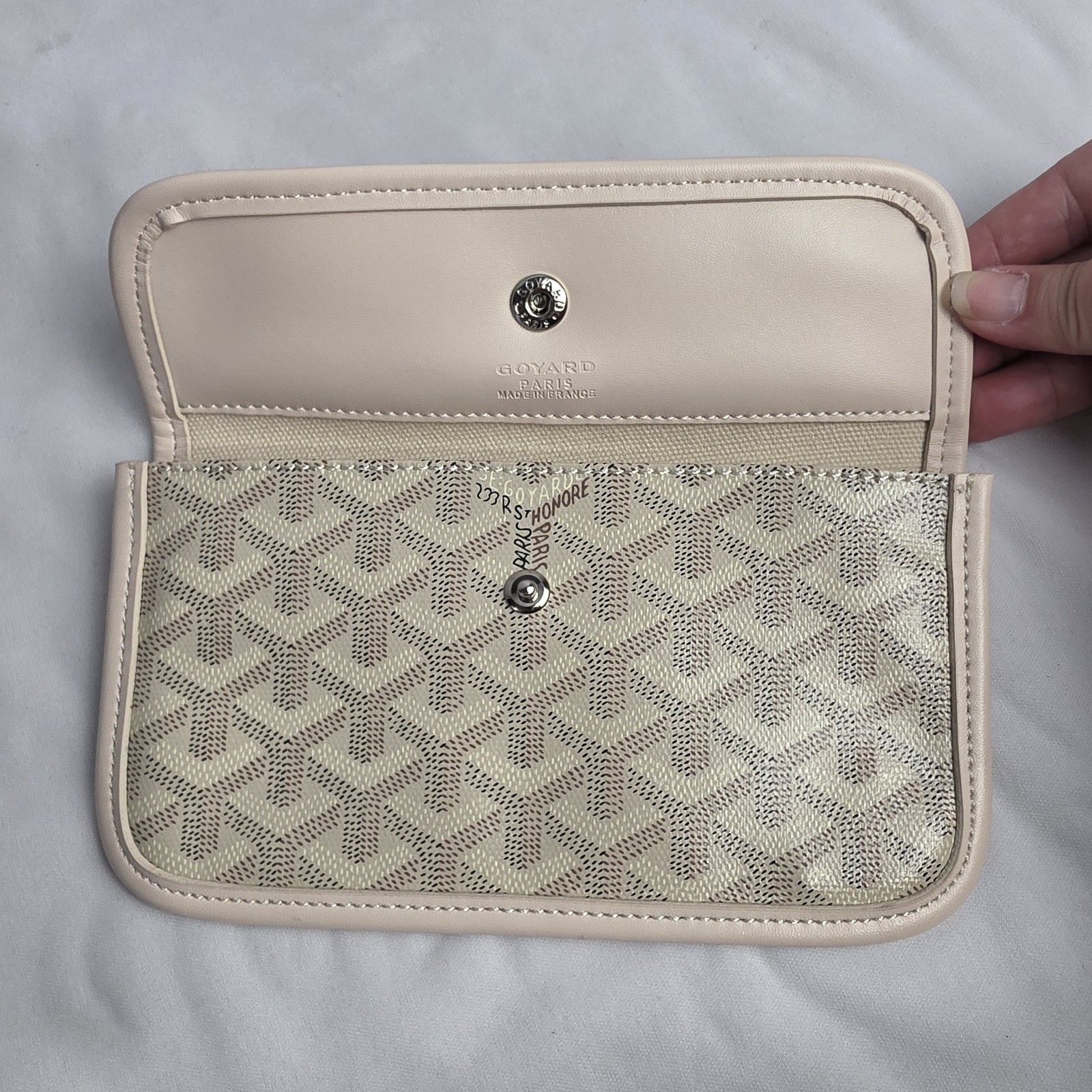 Goyard Goyardine Herringbone PVC Leather Pouch Bag Wallet 7.75″ Pre-Owned