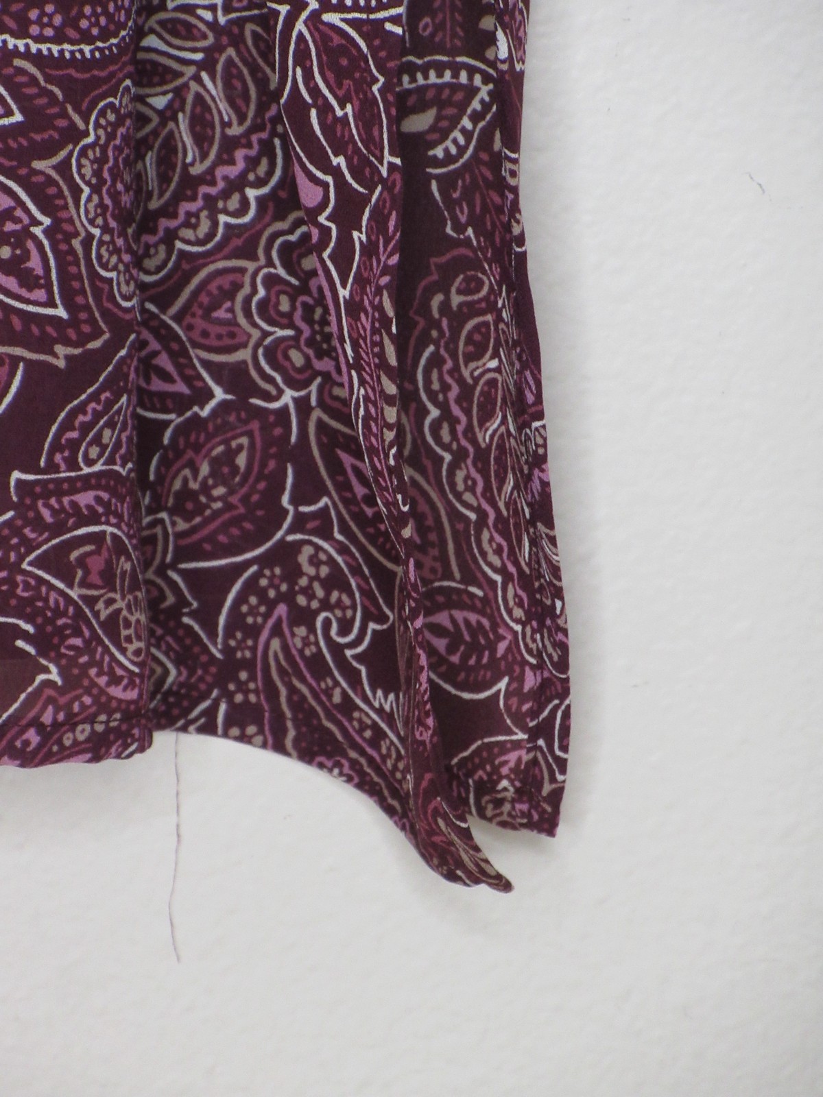 Cold Water Creek Womens Plus Size Purple Paisley Print Sheer Shirt Dress 2X B 53