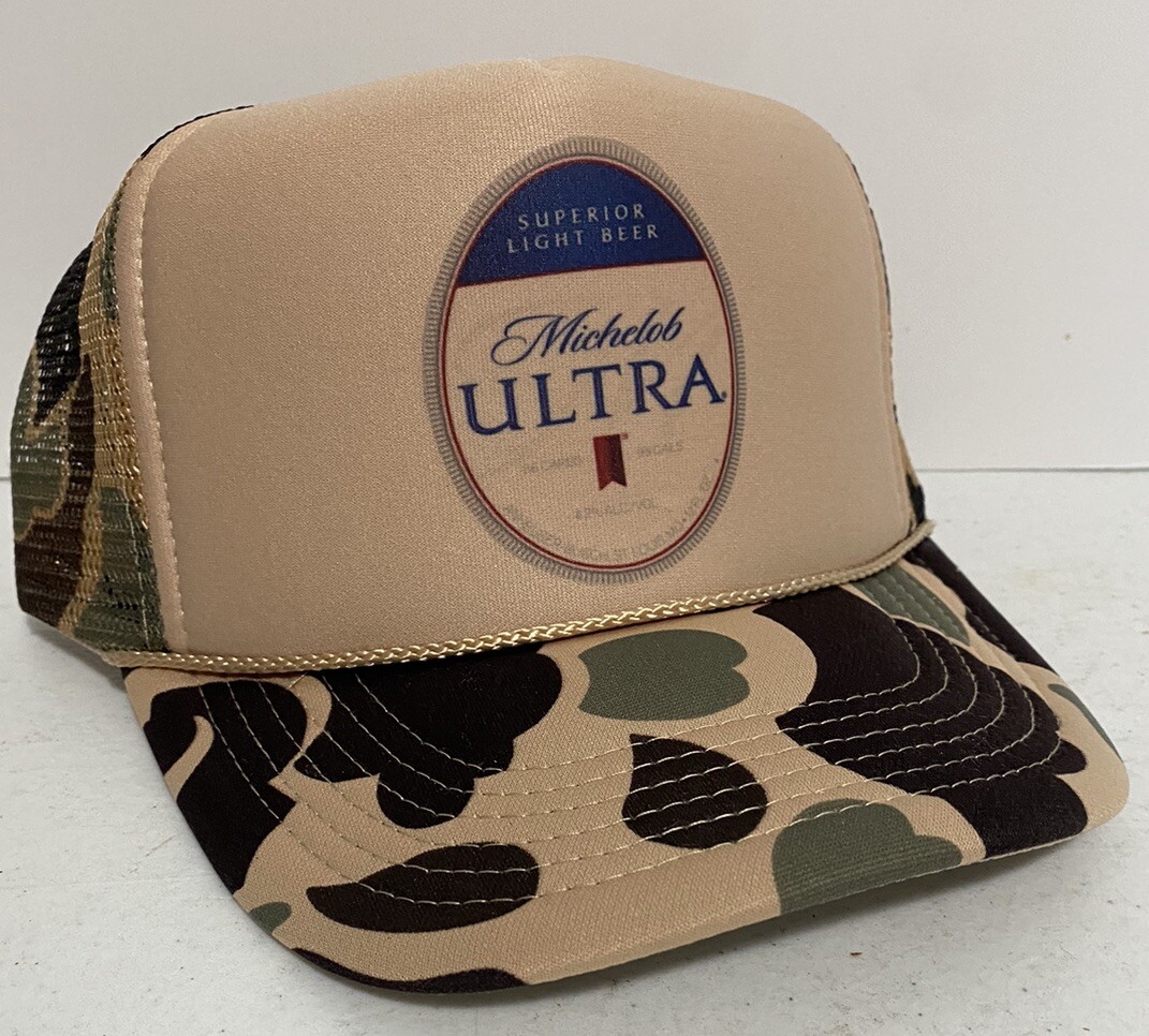 Vintage Michelob Ultra Beer Hat Trucker Hat adjustable Camo Party Cap Summer Hat