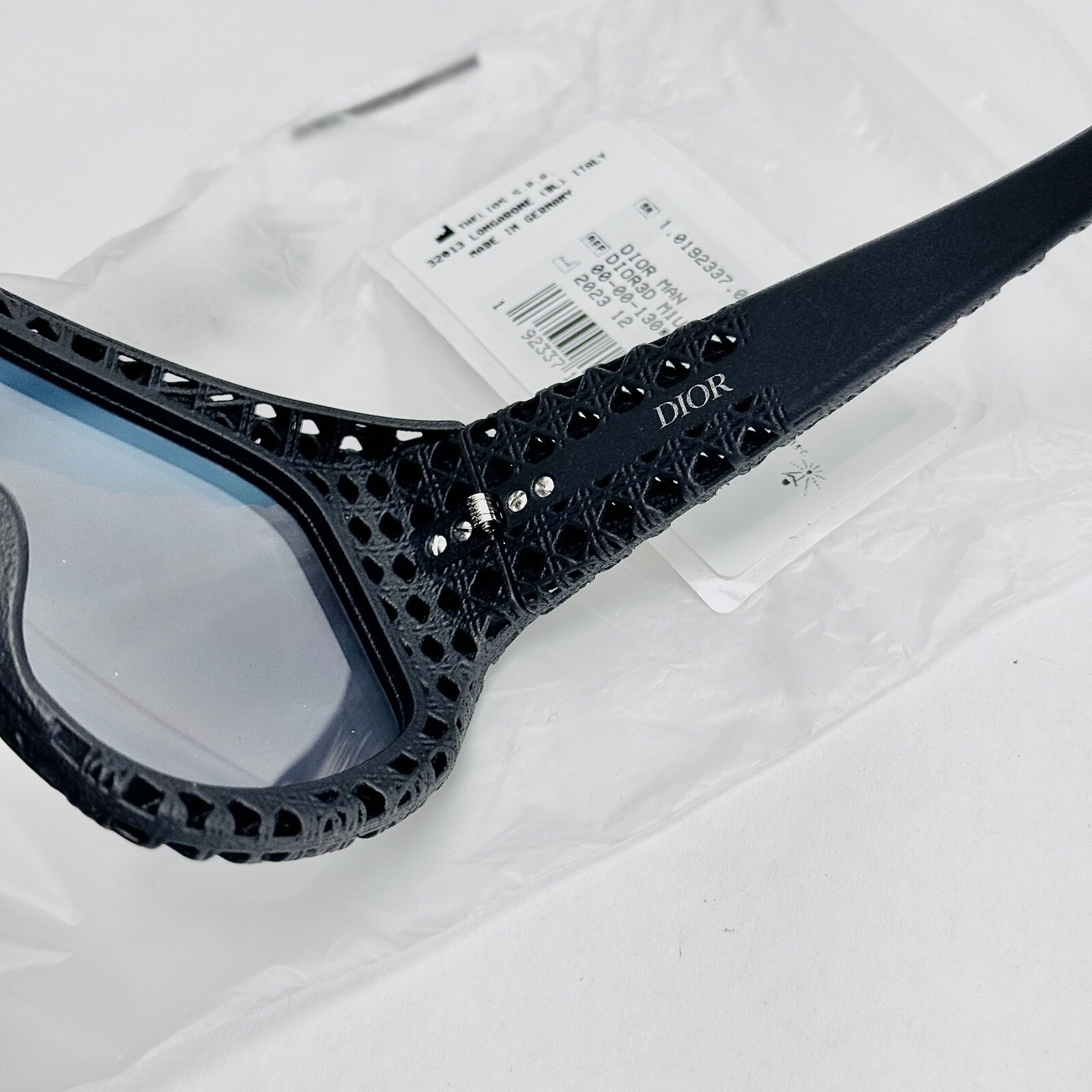 CHRISTIAN DIOR 3D Cannage Black Mirror Print Oblique Mask DIOR3D M1U DM40126U