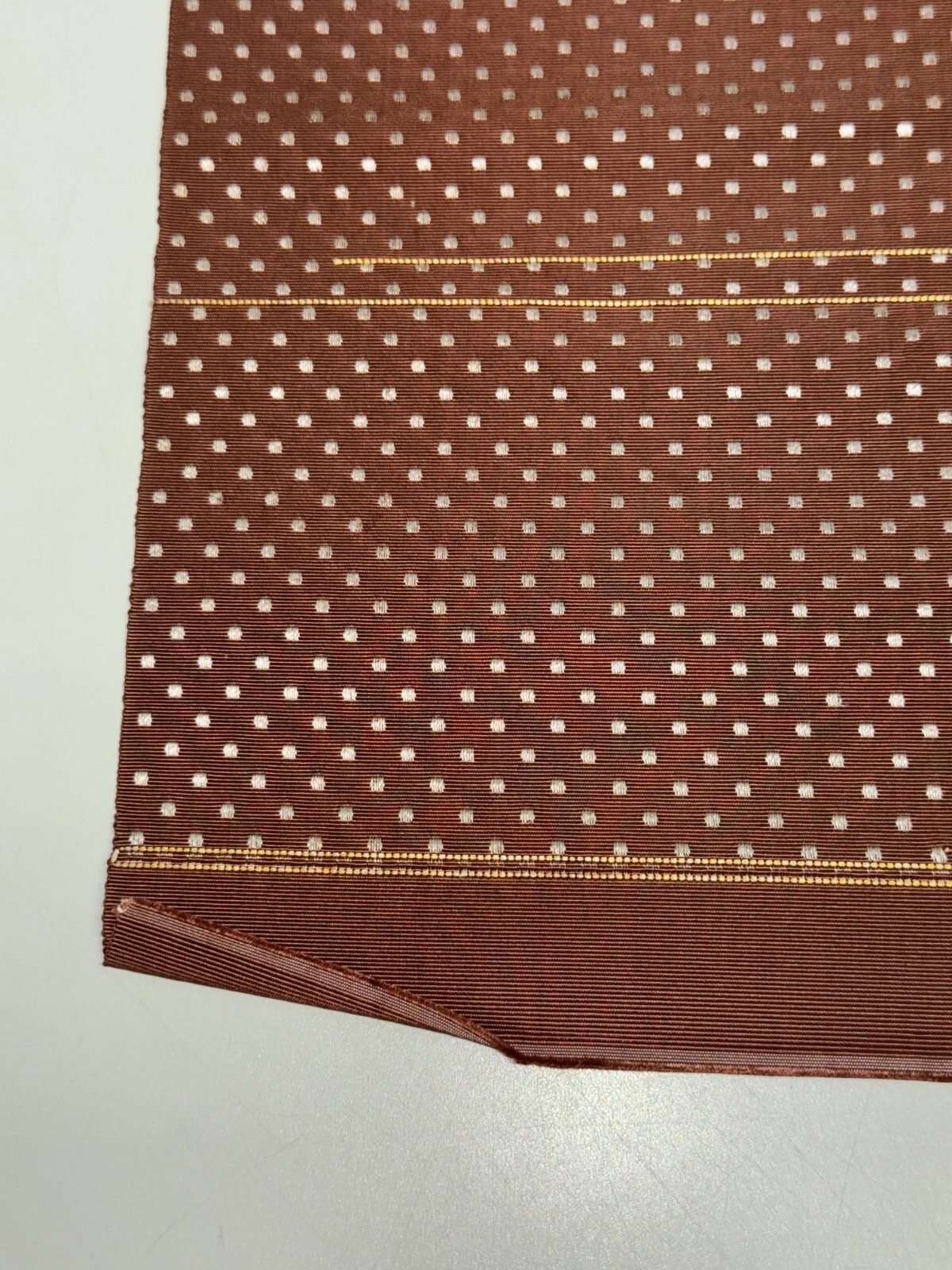Japanese Vintage Kimono BOLT FABRIC cloth Silk brown Cut Sales 35.4×11.4in
