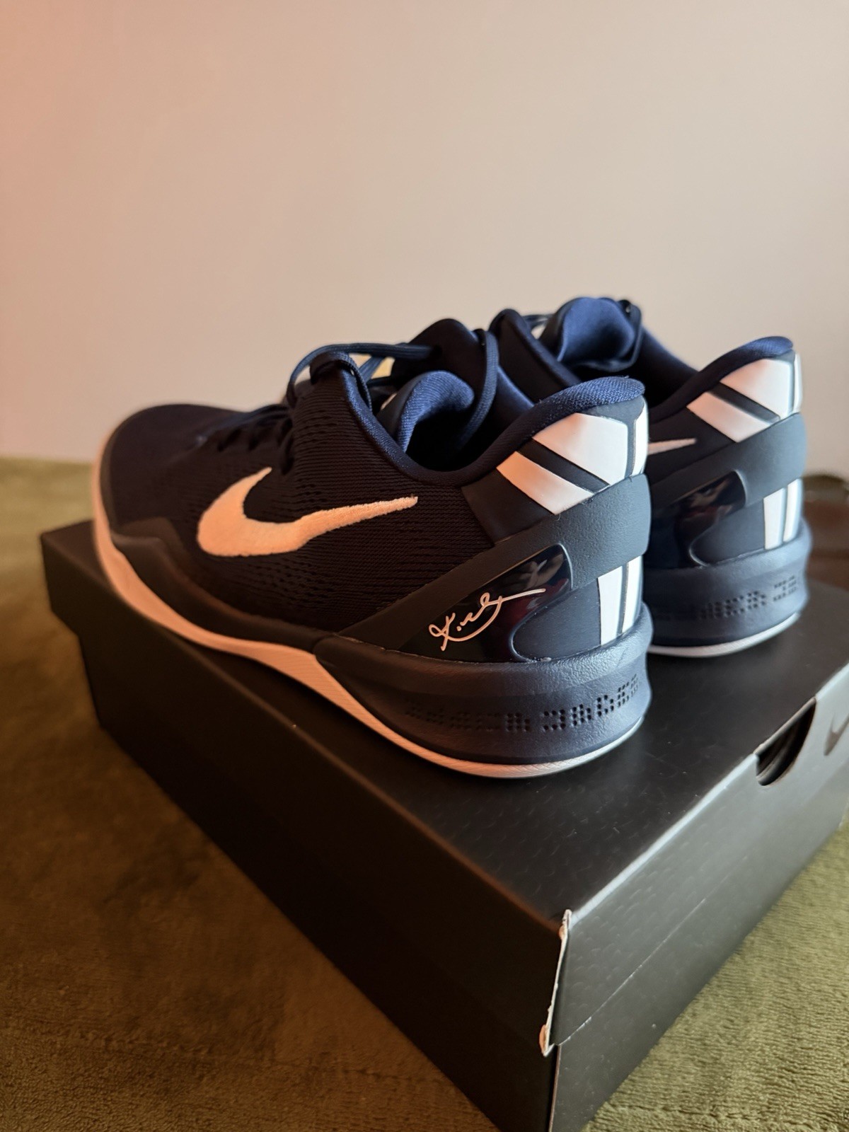 Nike Kobe VIII College Navy White Size 7 Y 8.5 W Original Box Basketball New