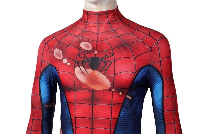 Cool PS5 Damaged Spiderman Jumpsuit Cosplay Spider-Man Bodysuit Suit Halloween