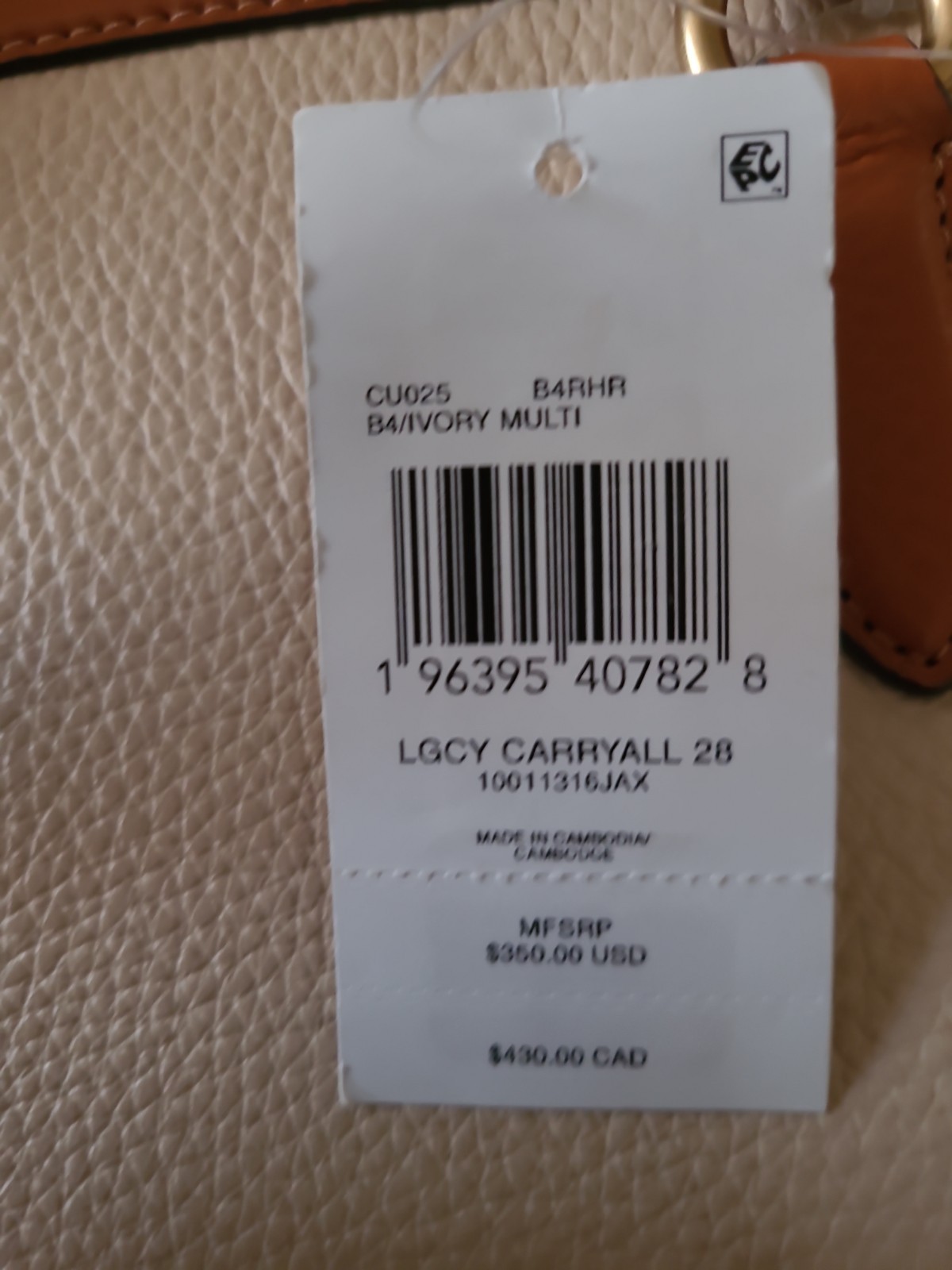 Coach LGCY CARRYALL 28 ivory/multy