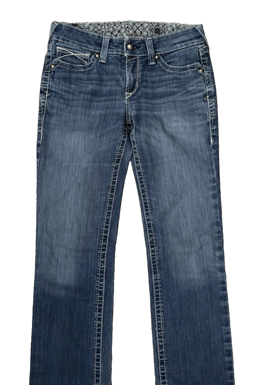 Ariat REAL Womens Jeans Straight Leg Icon Womens 30×33.5 Ocean Stretch Low-Rise