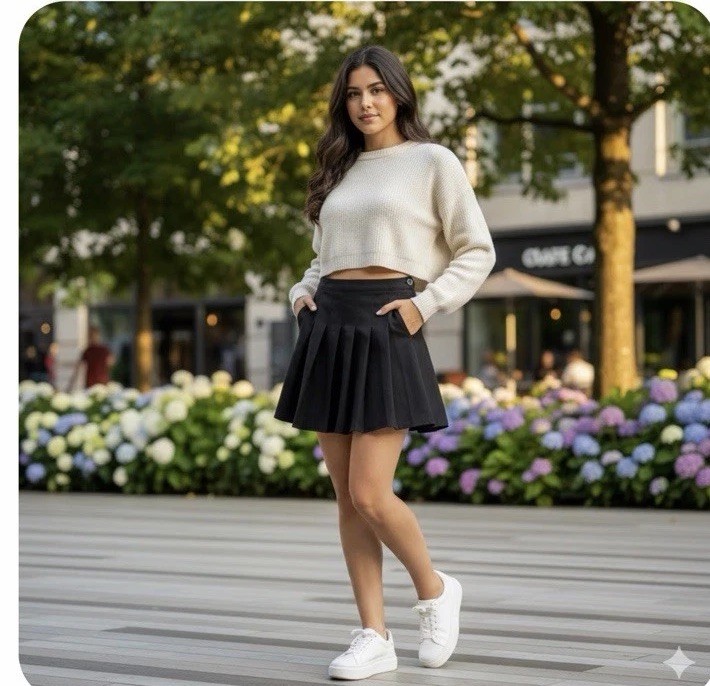 Fashion&byt Plated Black Skirt Women’s Size S