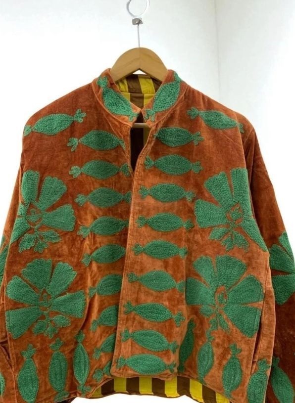 Handmade Velvet Bomber Jacket~Floral Embroidery Coat For Her Gifts~Anniversary