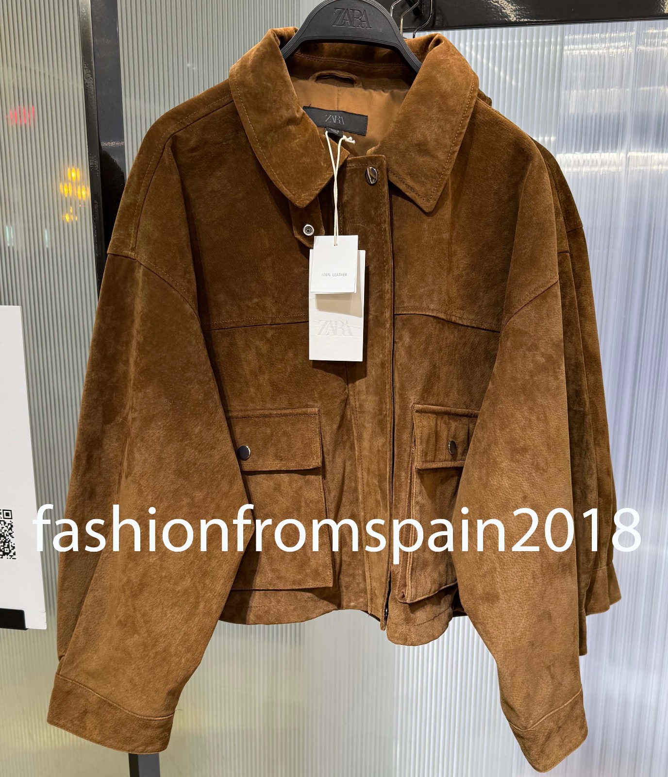 ZARA NEW WOMAN 100% LEATHER BOMBER JACKET WHISKEY XS-XL 3046/433/776