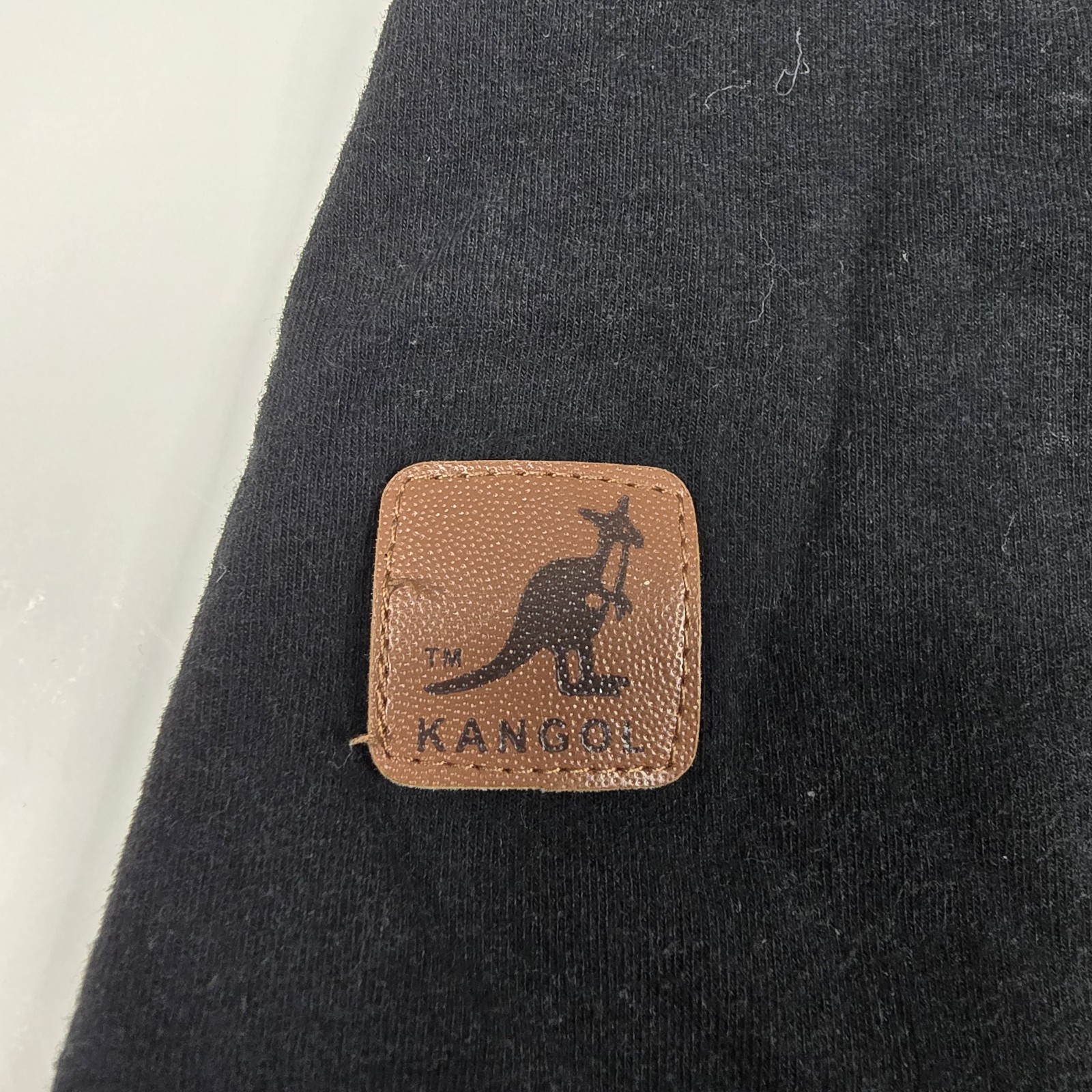 Kangol Long Sleeve T-Shirt Mens Black Logo Cotton Stretch Classic Fit Medium