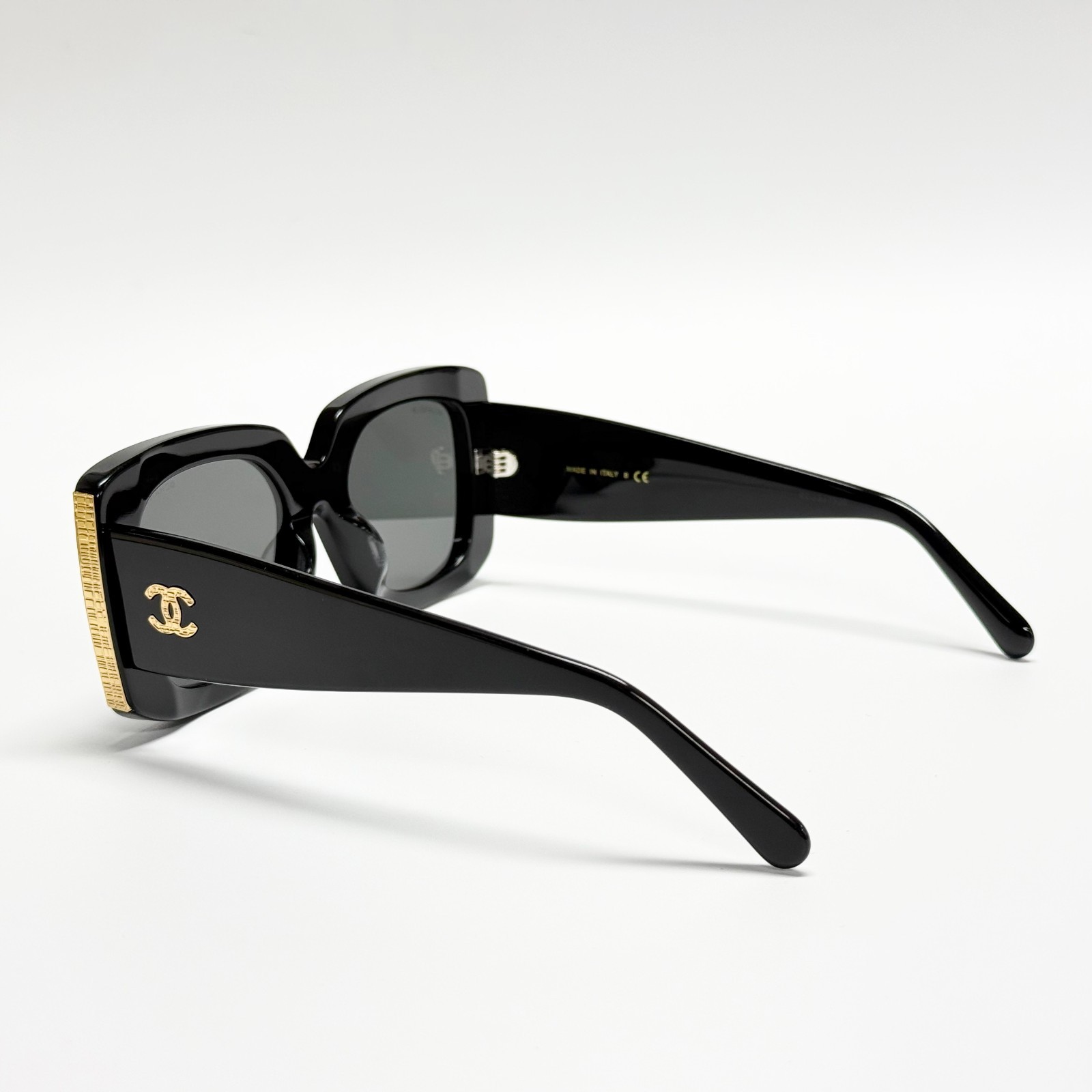 CHANEL CH5435 Square Sunglasses Black Frame Gray Lens 53-22-140