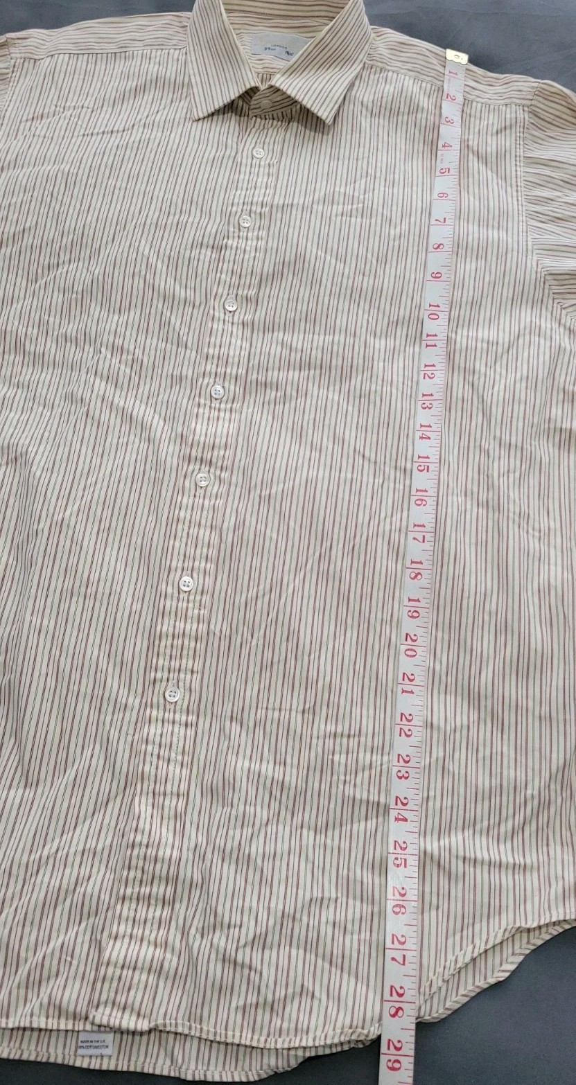 Aquascutum Mens Shirt Medium Stripe Long Sleeved Cotton Double Cuff 15.5″ 39cm