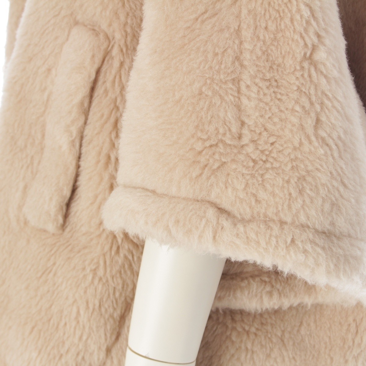 MAX MARA Alpaca Wool Silk Teddy Bear Cape Coat poncho outer 24147311416 beige SM