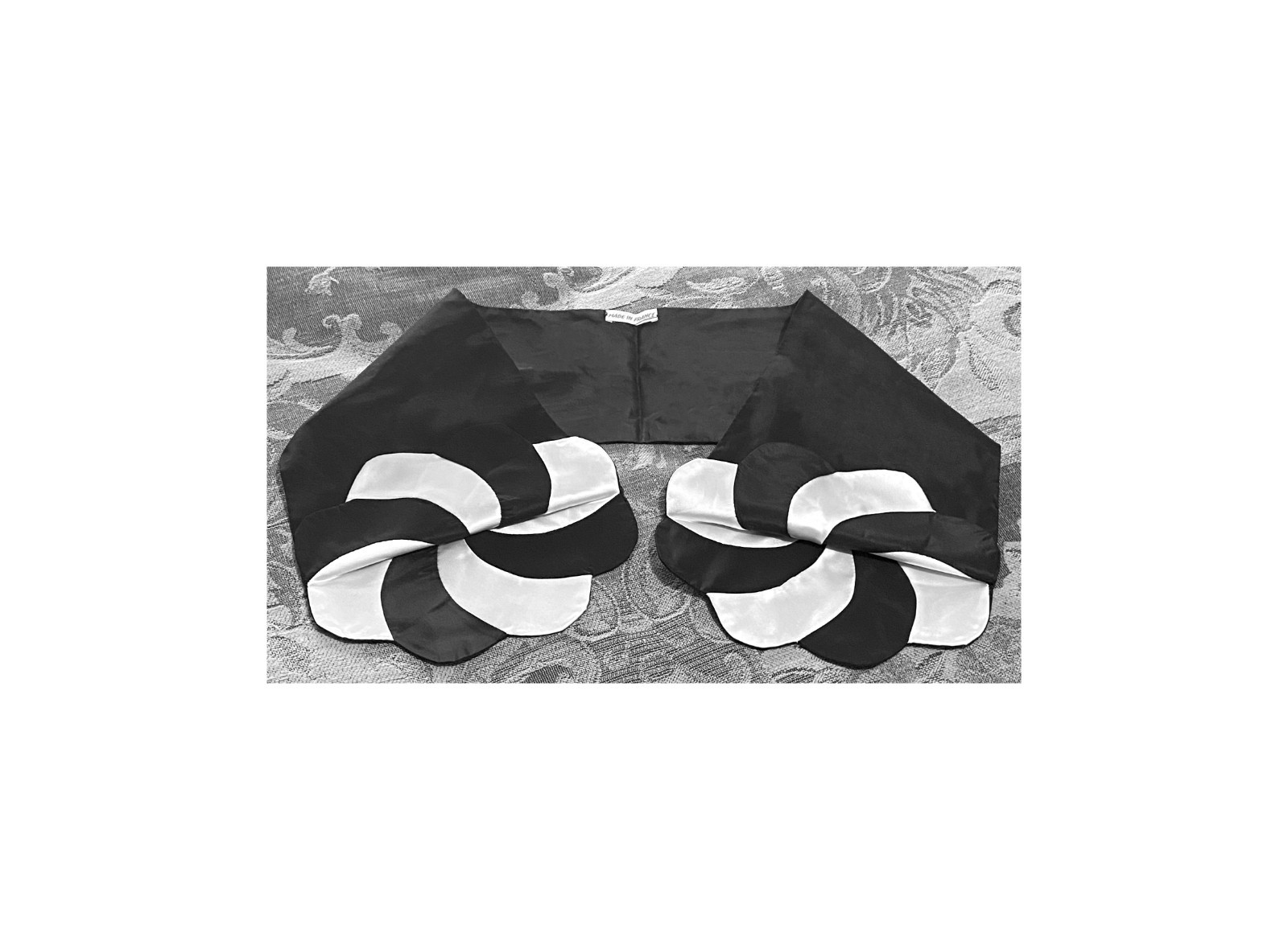 Ultra Chic Vintage French Satin Pinwheel Scarf | Old Hollywood Glamour