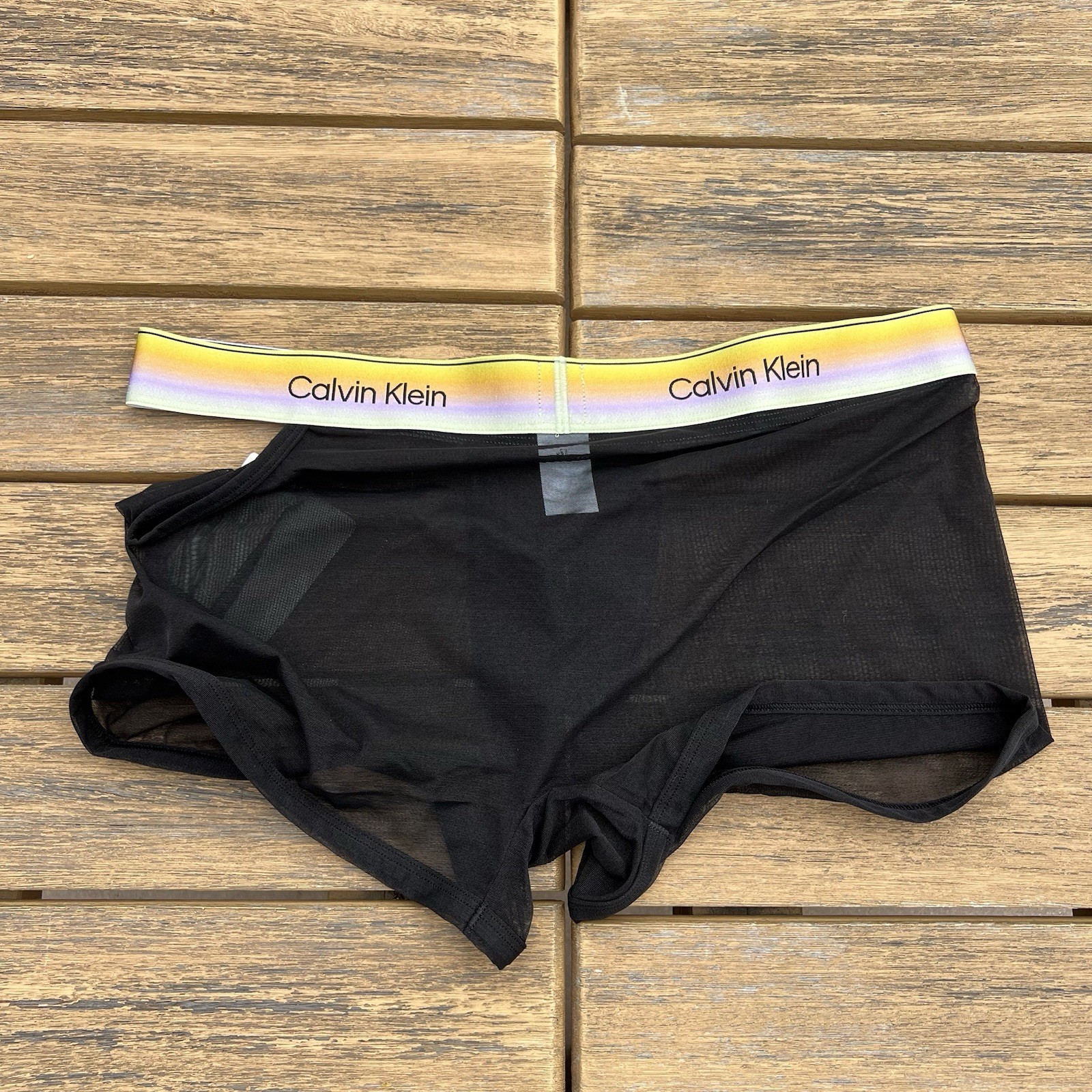 Calvin Klein CK men black icon sheer mesh nylon Trunk underwear size M L