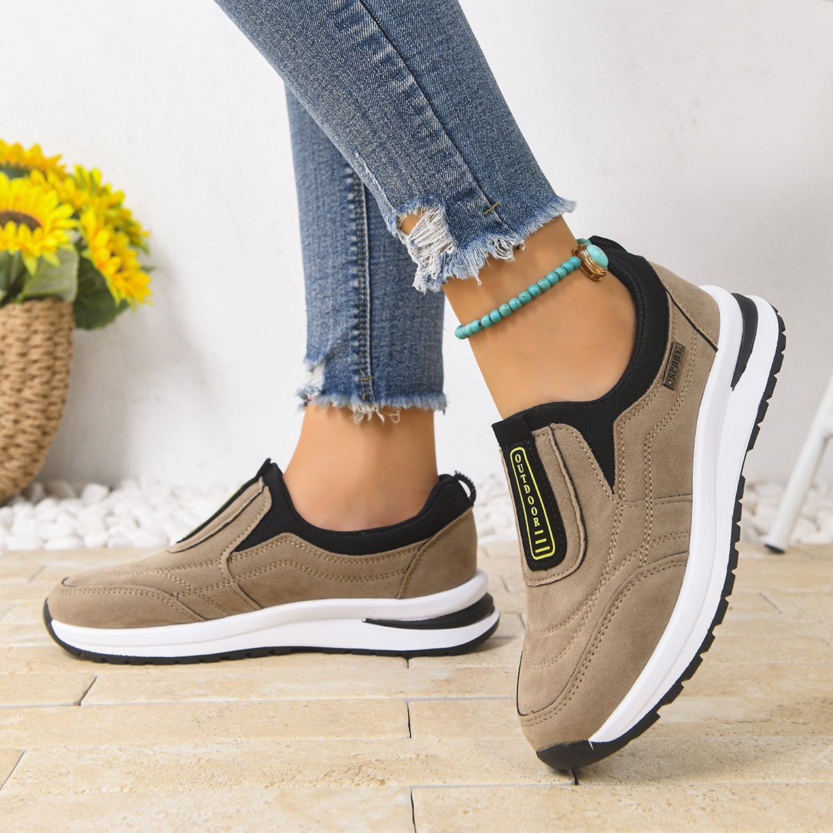 Womens Casual Comfortable Slip-on Running Shoes please use size chart