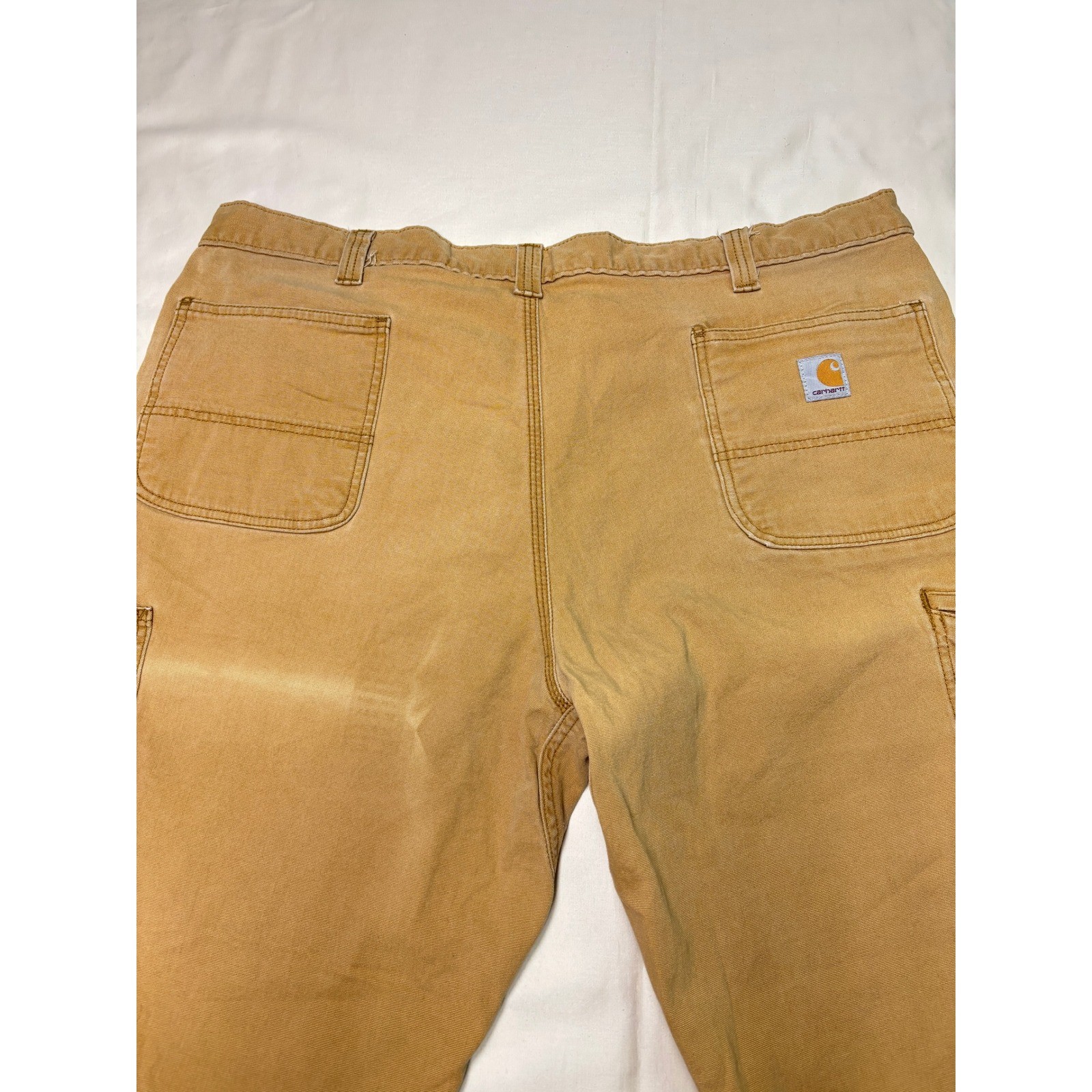 Carhartt Cotton Canvas Pants Men’s 44×32 Double Knee Front 102802-918 Brown Tan