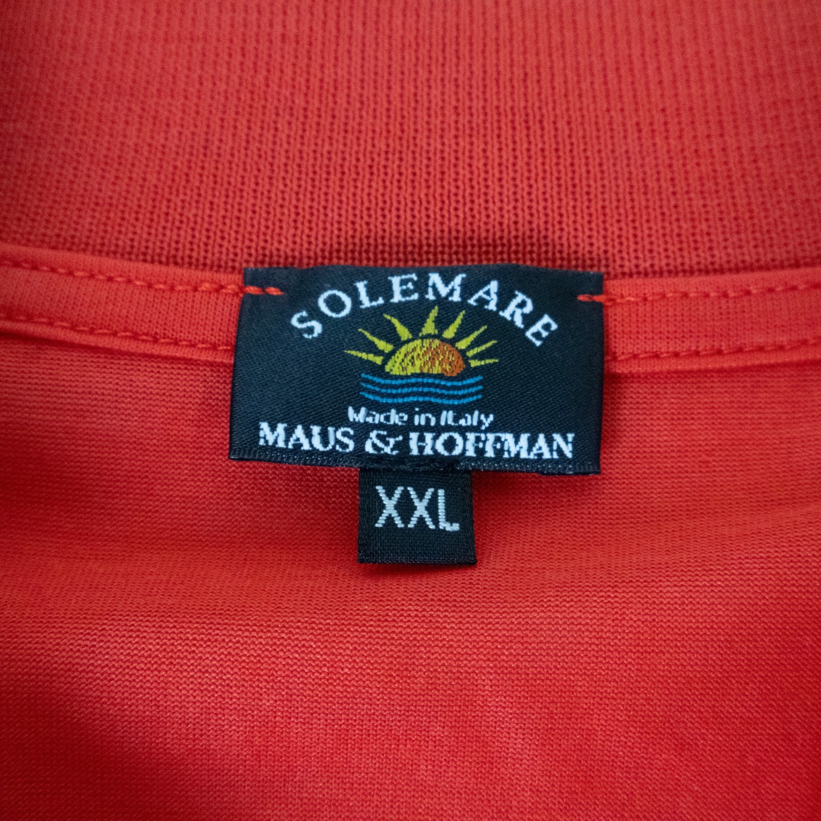 NWT $225 Solemare Maus & Hoffman Made in Italy Jersey Polo Shirt Vermillion XXL