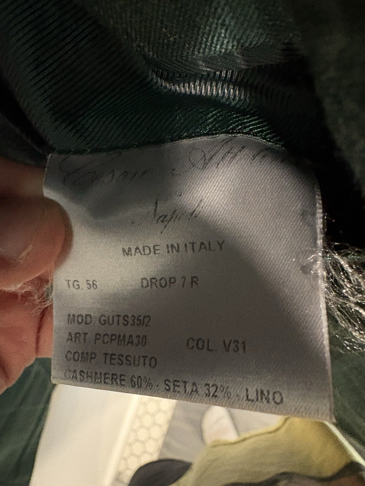 Cesare Attolini Napoli Blazer 46R 56 Green Plaid Cashmere Silk Linen Italy