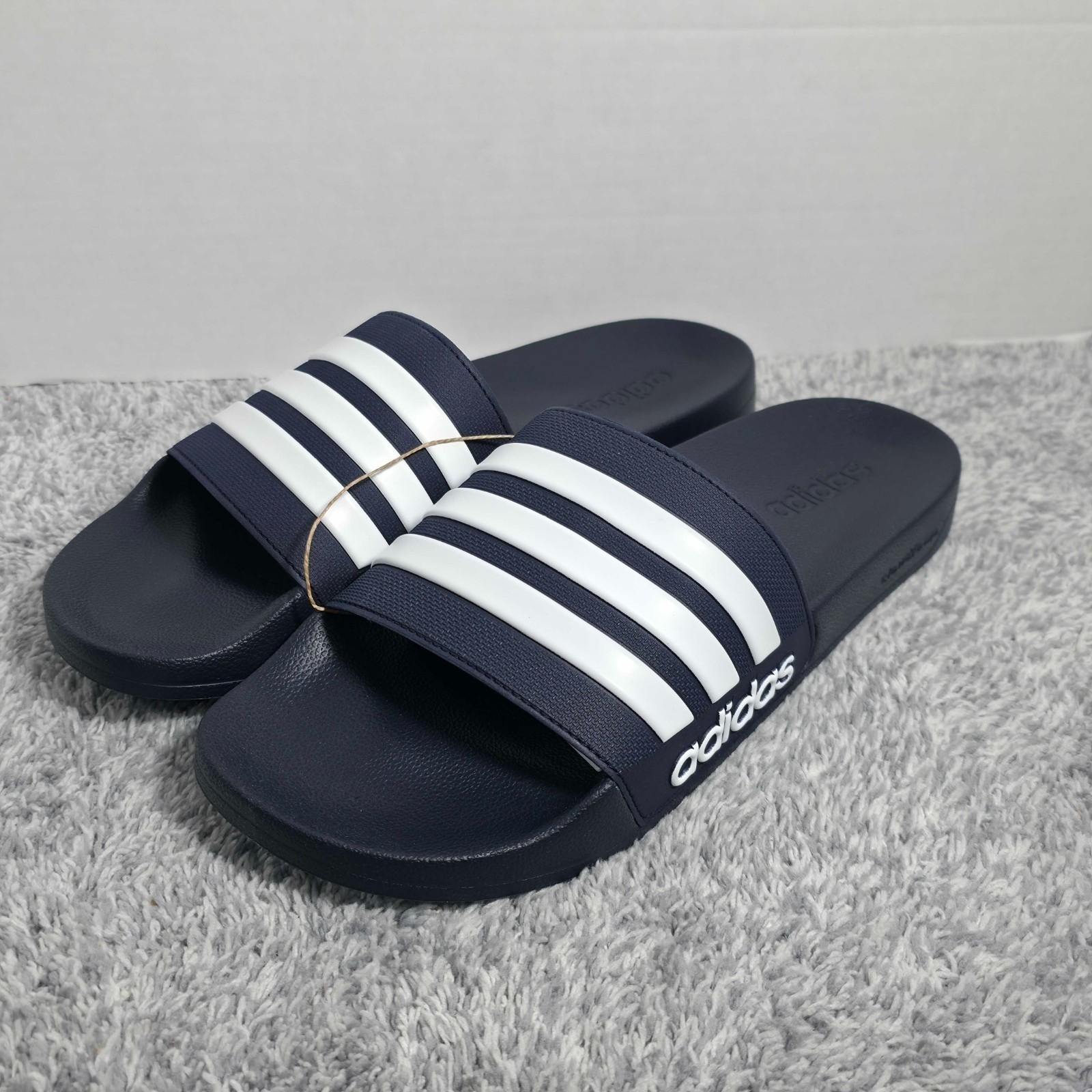 Adidas Adilette Shower Slides Men’s 11 / Women’s 12 GZ5920 Flip Flops Navy NEW