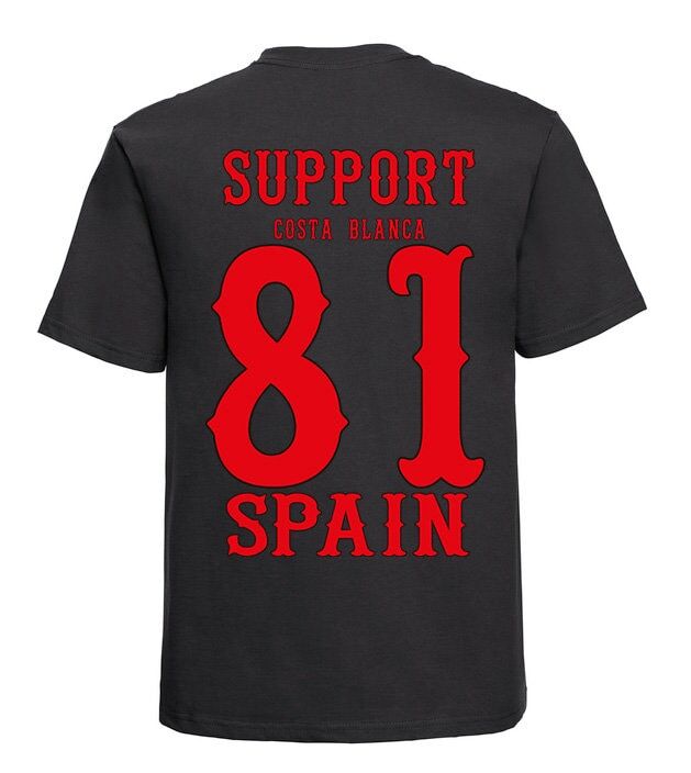01 Hells Angels Black T-Shirt Support81 Spain CB Logo 1006