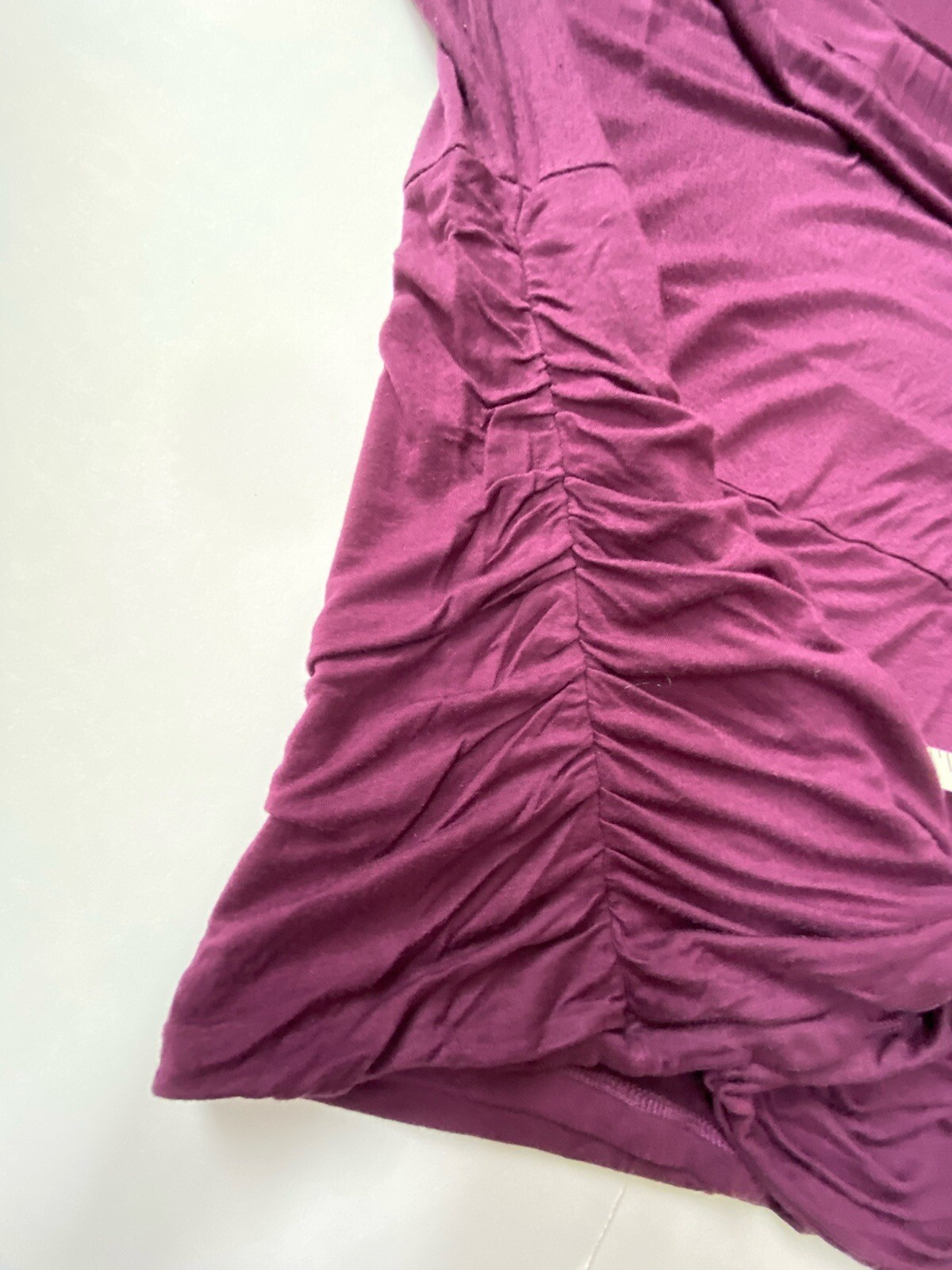 Green Envelope Top XL, Purple Magenta 3/4 Sleeves, Cowl 95% rayon 5% Spandex US