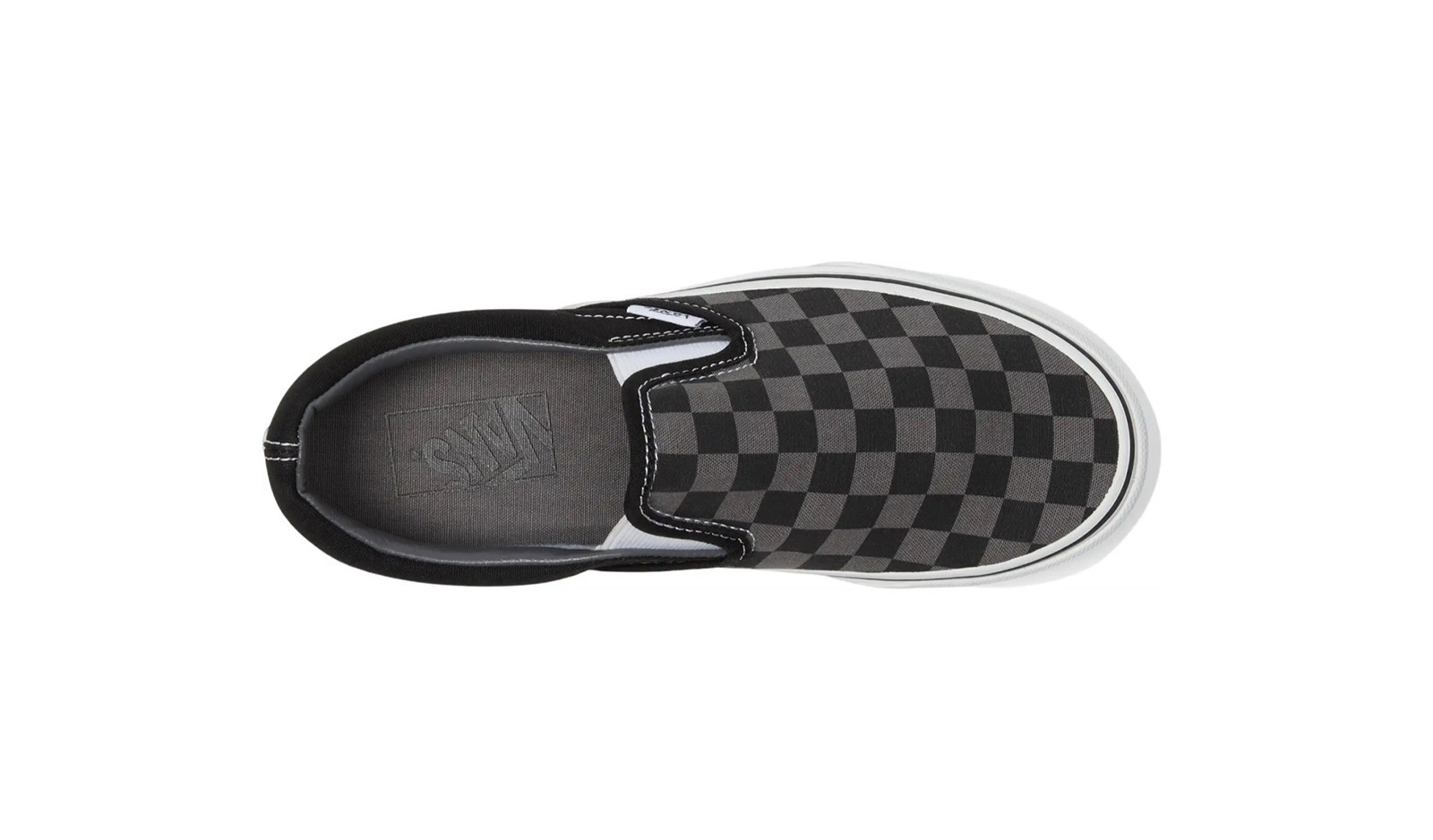 Vans Classic Slip-On Black Pewter Checkerboard Sneakers Shoes New