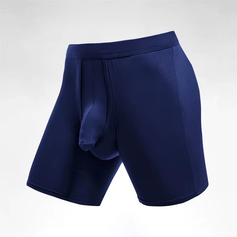 Men Bamboo Long Leg Boxer Briefs Soft Comfort Breathable Underwear