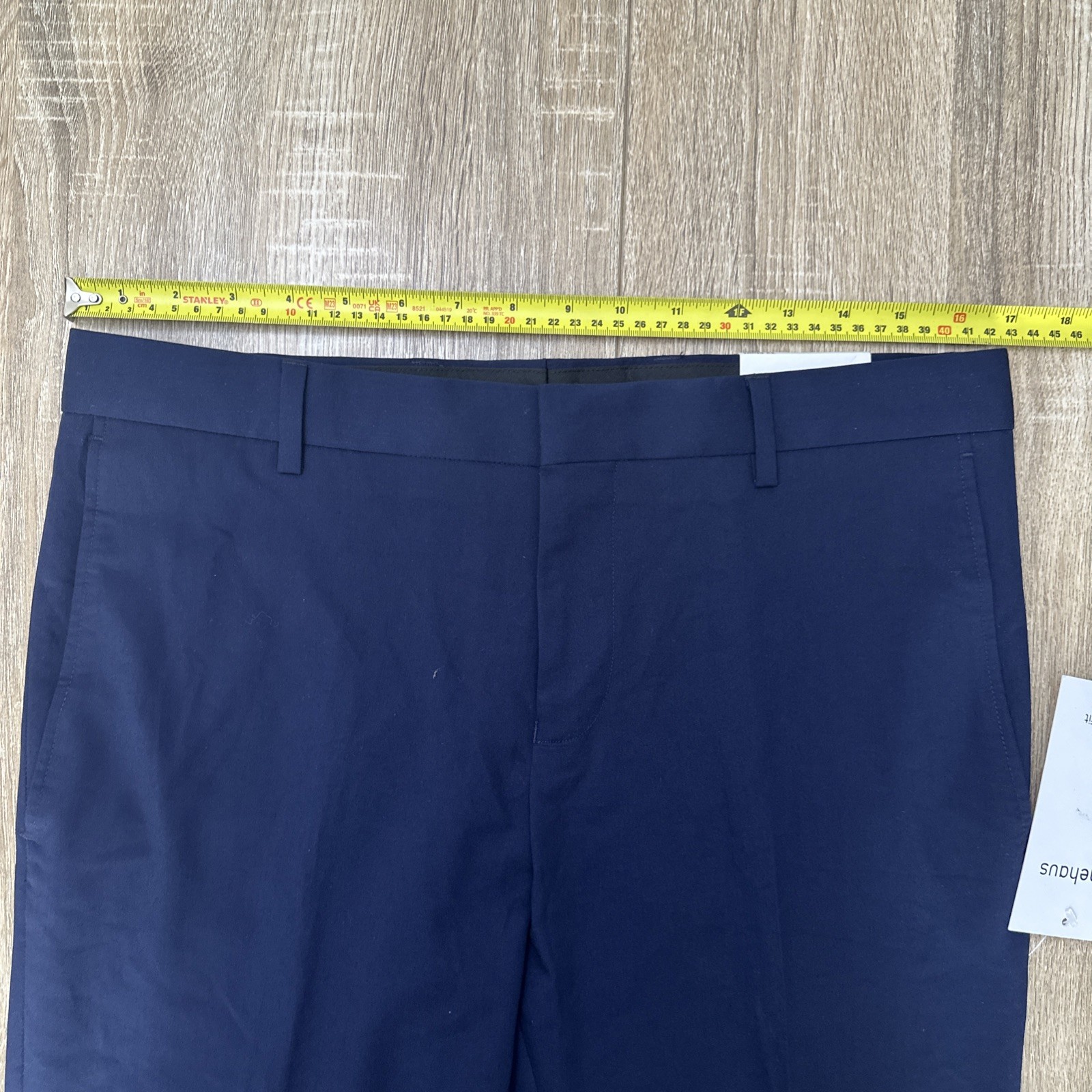 Limehaus Smart Trousers Mens Workwear Size W33 L29 Skinny Fit Navy Stretch Pant.