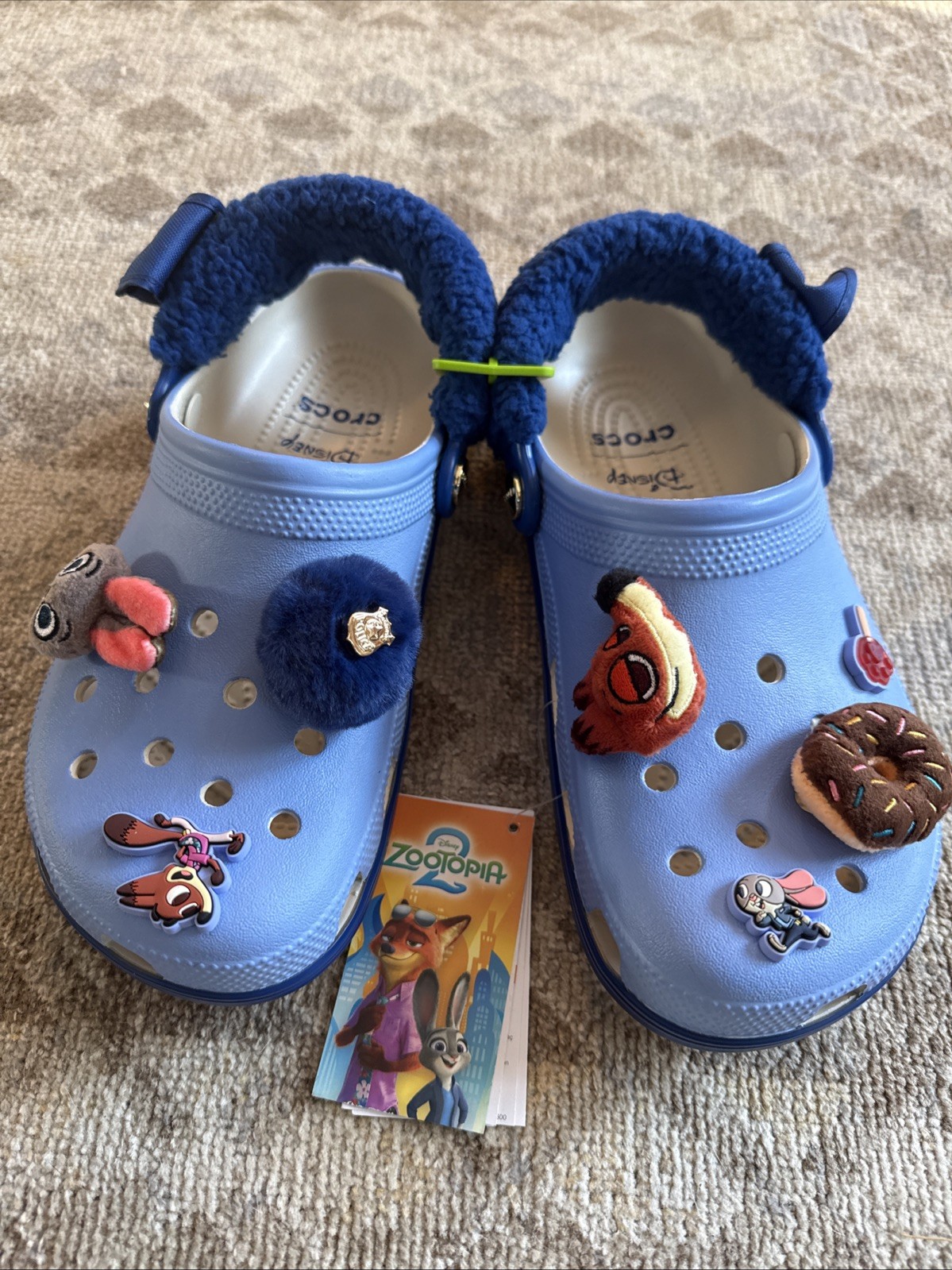 NWT Disney Crocs Zootopia Size W9 M7 With Original Pkg Jibbitz Charms Unisex