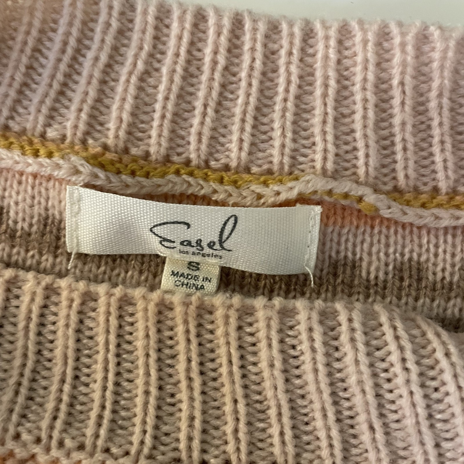 Easel Striped Oversized Slouchy Knit Sweater Size S Boho Casual Travel Lounge