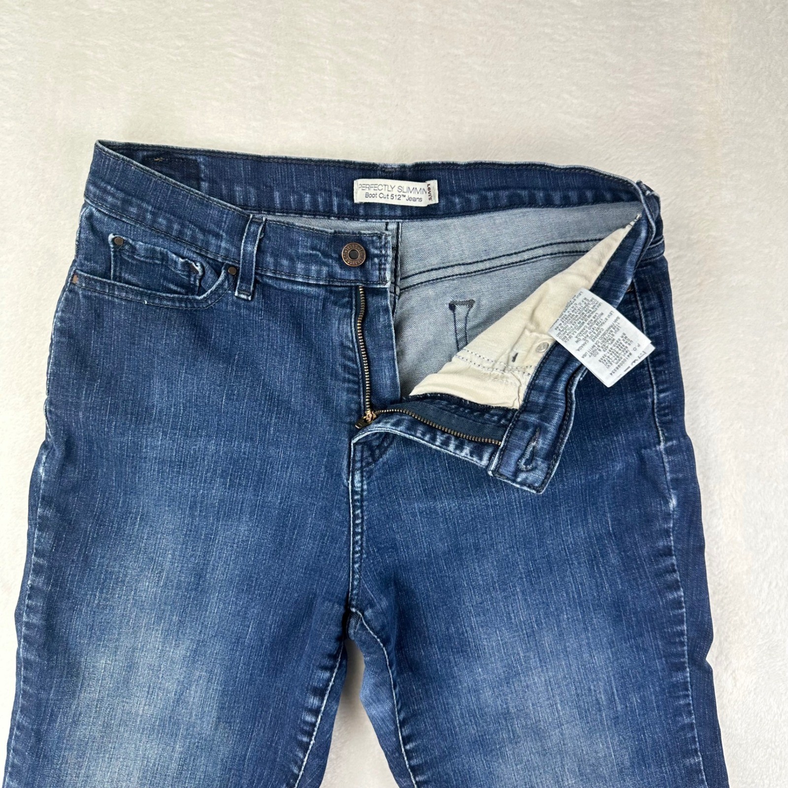 Levi’s Jeans Womens Perfect Slim Bootcut 12 M Blue Denim Studded Cotton Blend