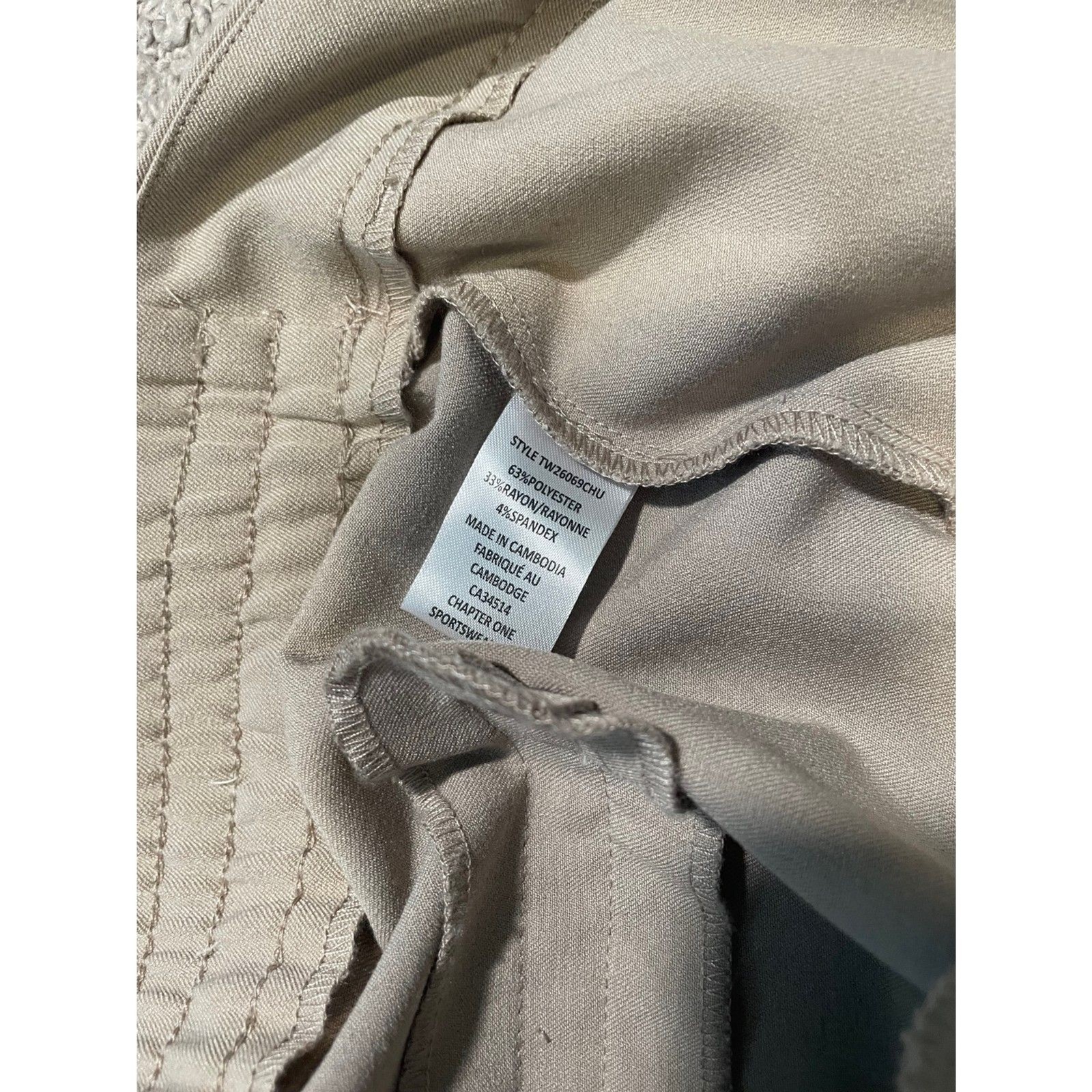 Haver + Blair pull-on beige ankle dress pants, size XL