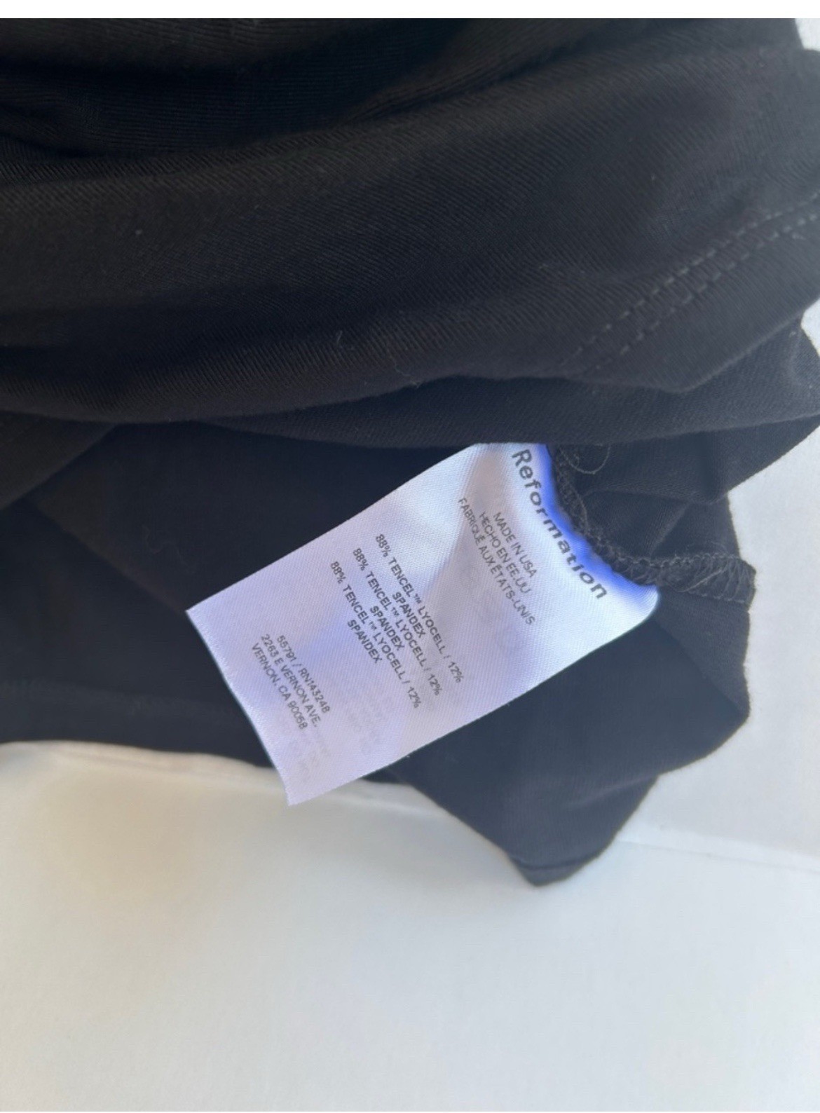 Reformation Ezlynn Knit Top Off Shoulder Short Sleeve Twist Front Black L