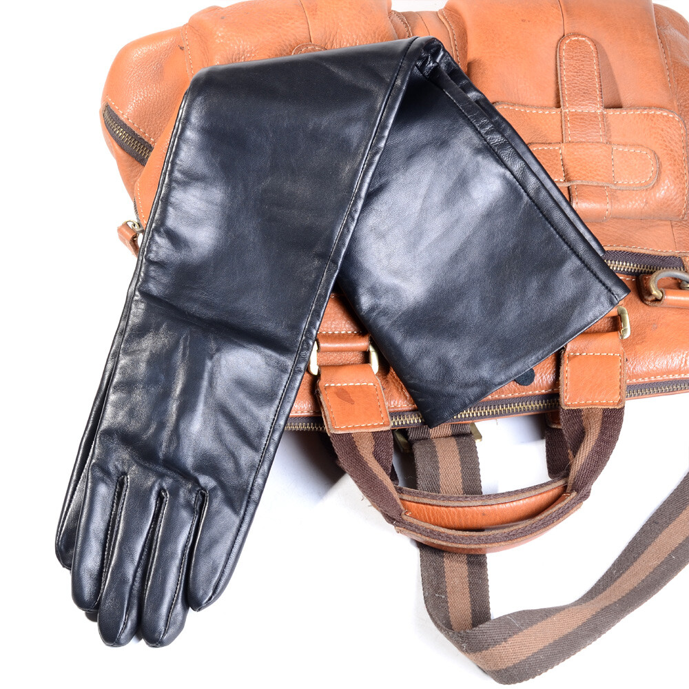 60 70 80cm Men’s Male 100% Real leather Punk Party Dancing Opera/Long Gloves