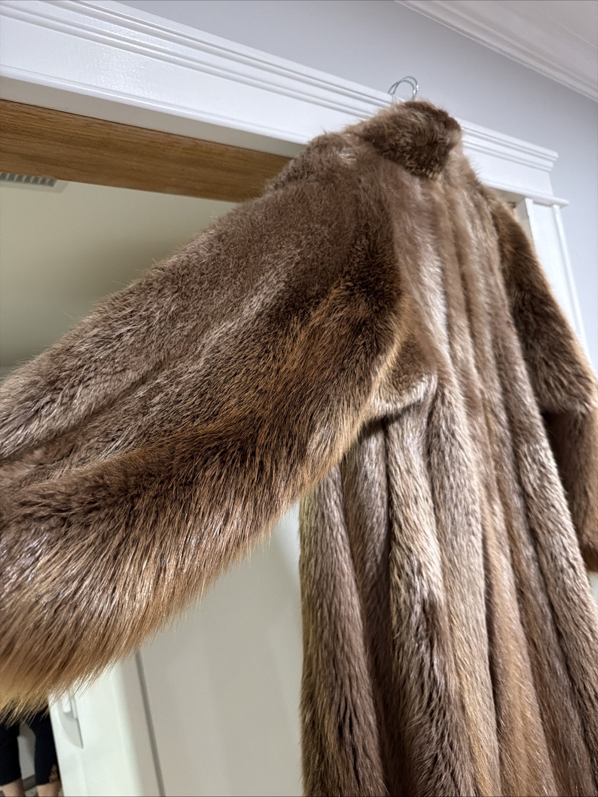 Long Real Beaver Fur Coat size 10 (originated From Canada)