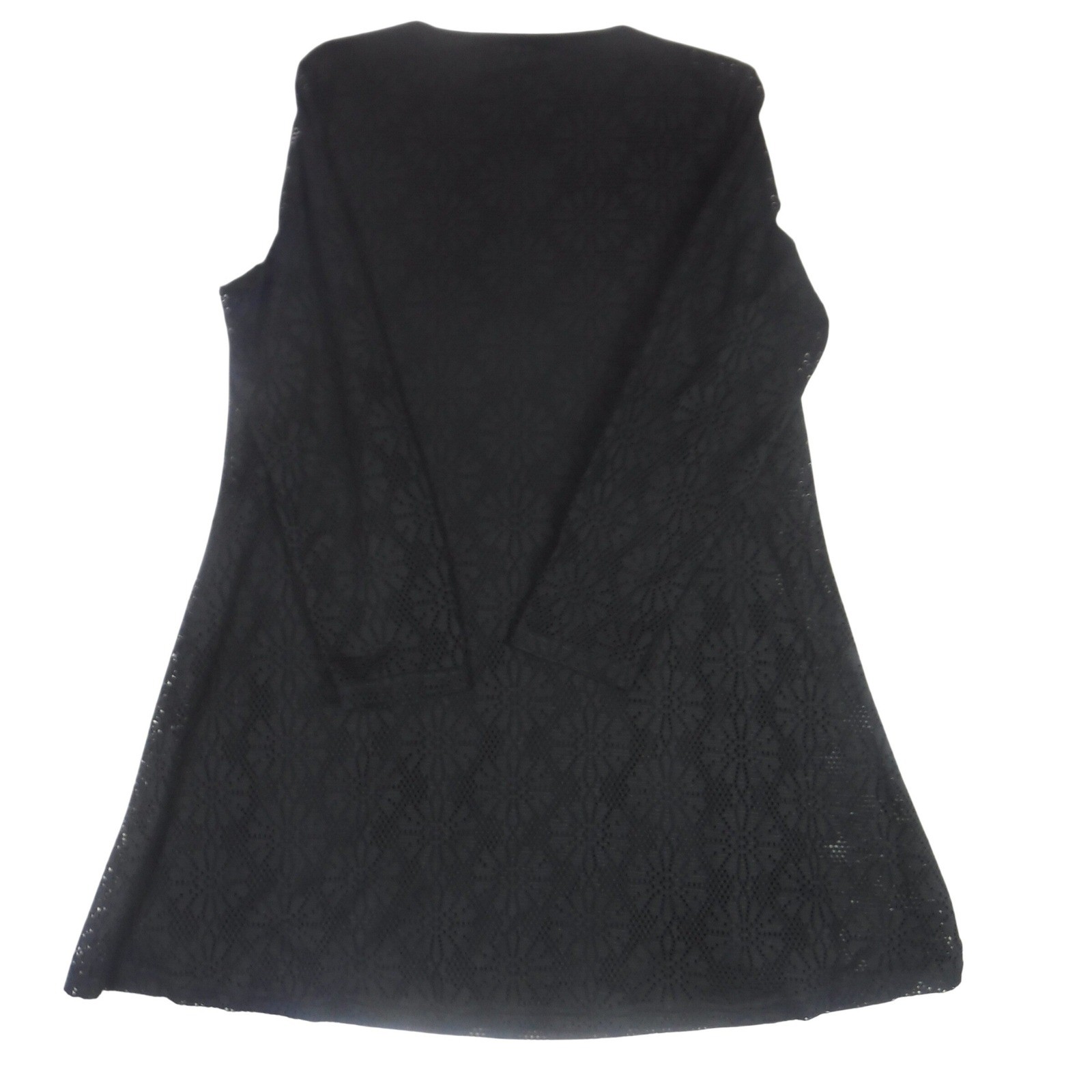 labelBe Black Lace Overlay Long Sleeve Mini Dress Tunic Women’s Size 12 NWT