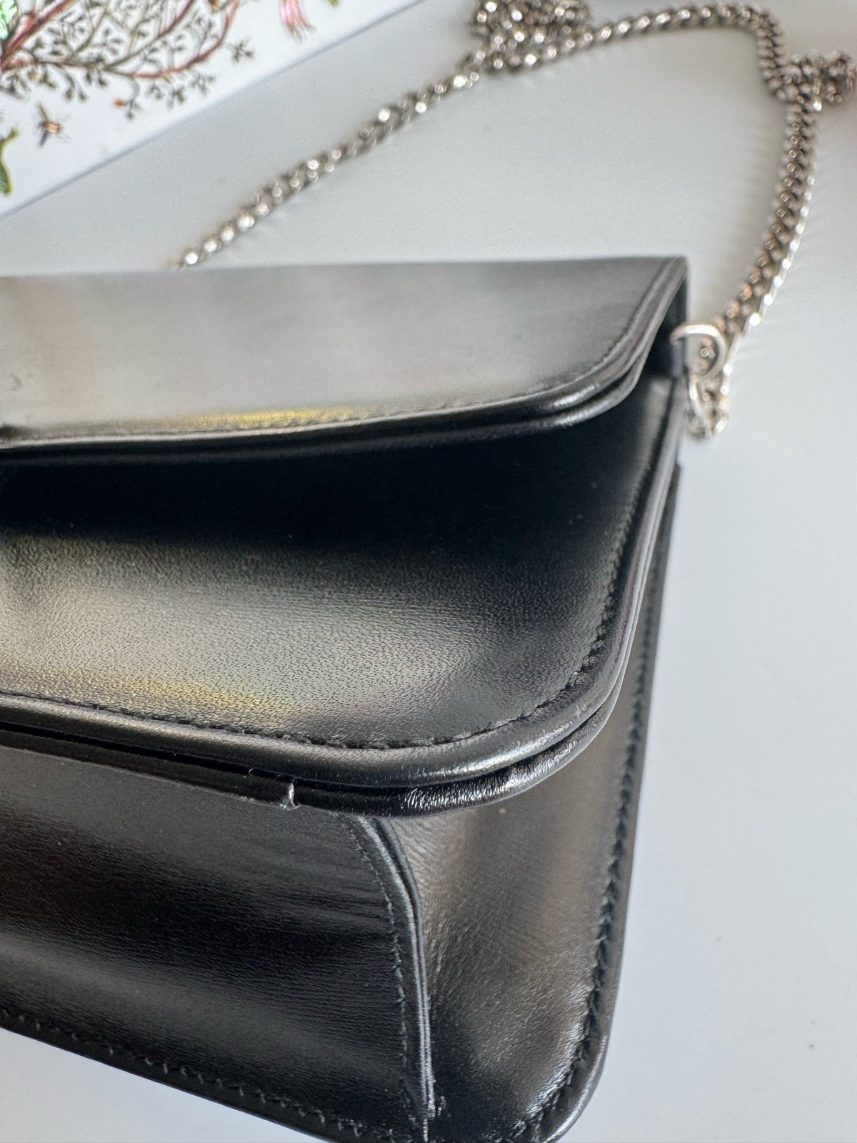 Dior Pre-Owned Authentic Chain Bag Black 21×13×6cm Silver