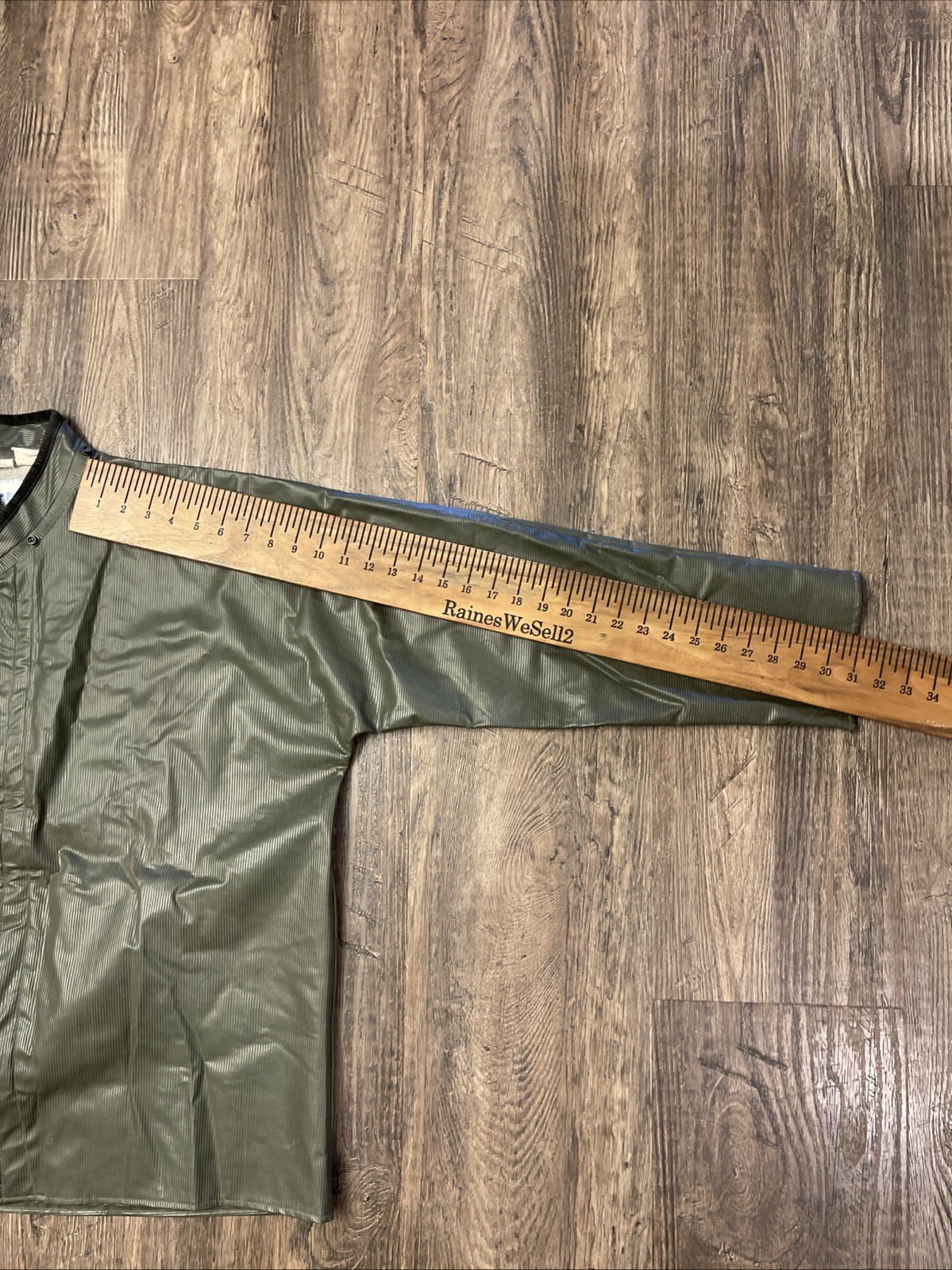 VTG Neese AMOCO Logo PVC/Polyester Rain Jacket Coat Unisex sz L Full Zip Green