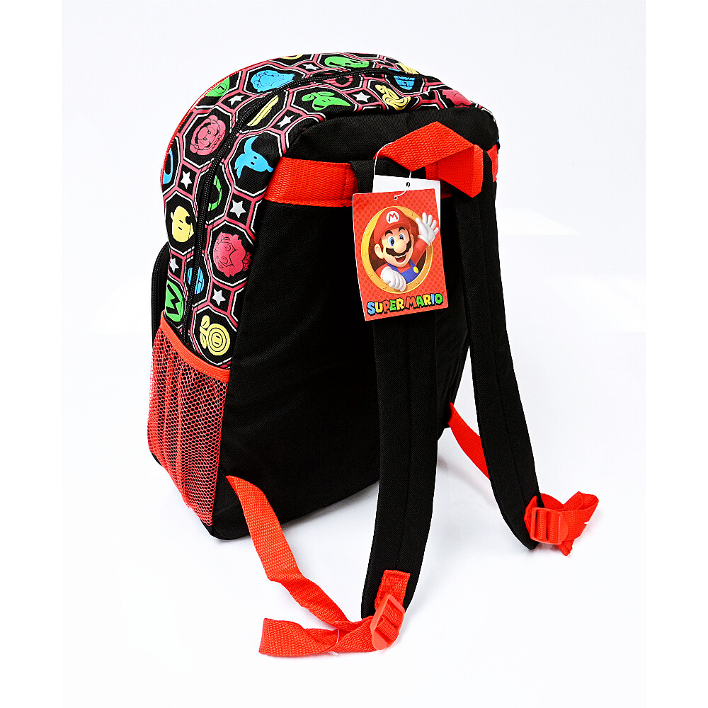 Nintendo Super Mario 16″ Large School Backpack with Lunch Bag, Mario Book Bag