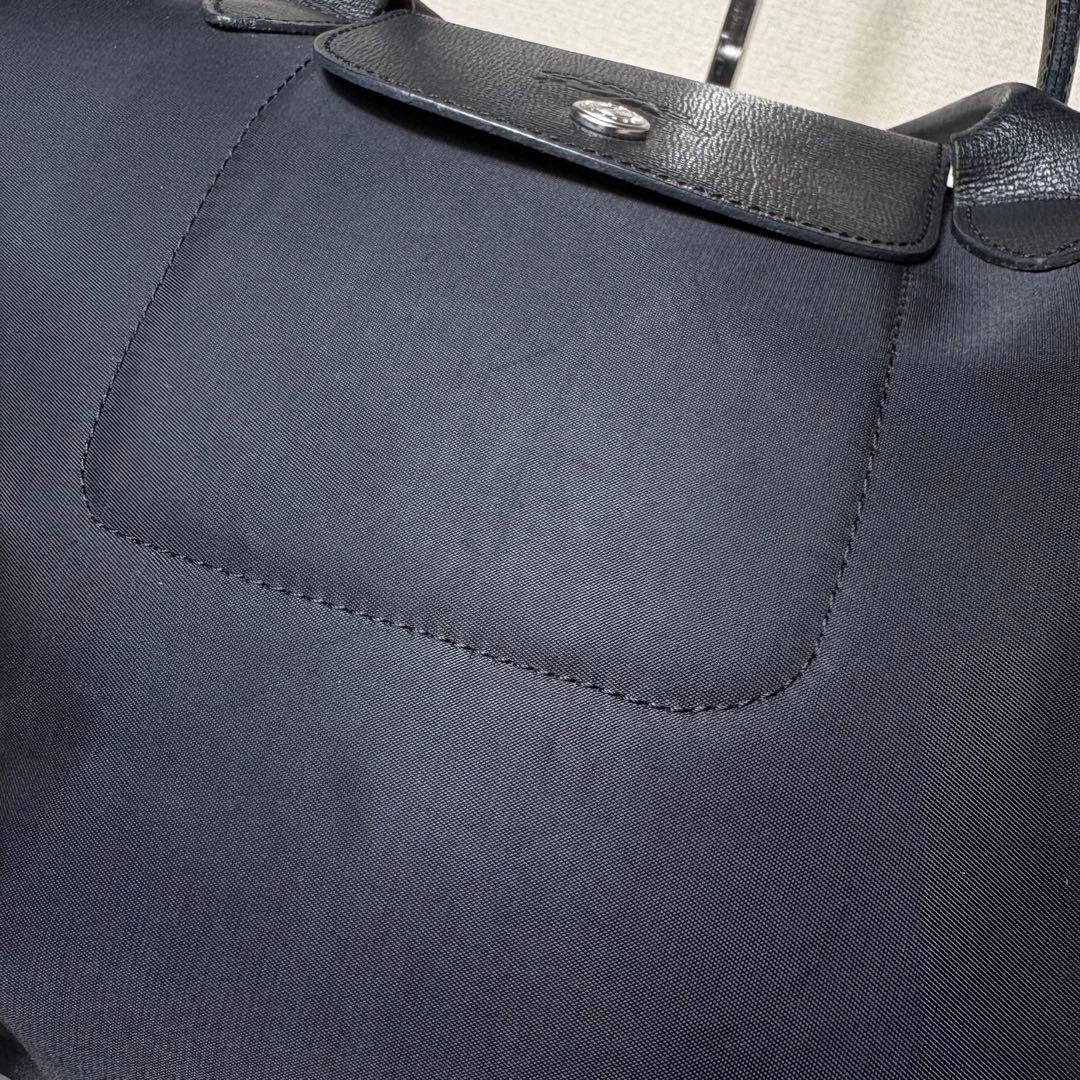 LONGCHAMP Le Pliage Black 2-Way Bag Nylon Leather