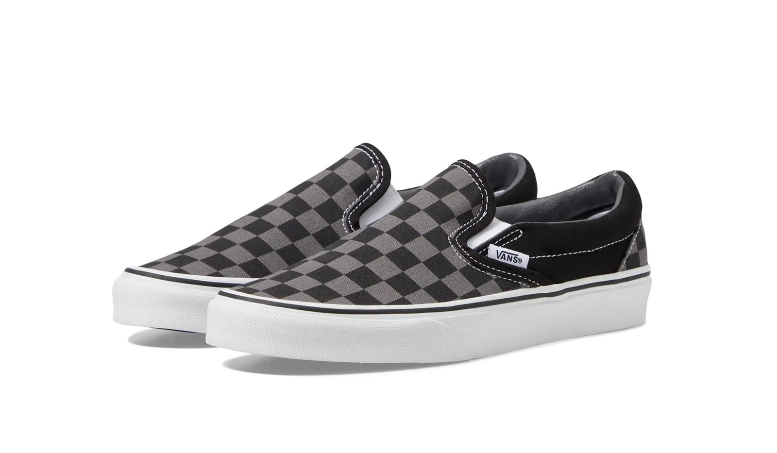 Vans Classic Slip-On Black Pewter Checkerboard Sneakers Shoes New