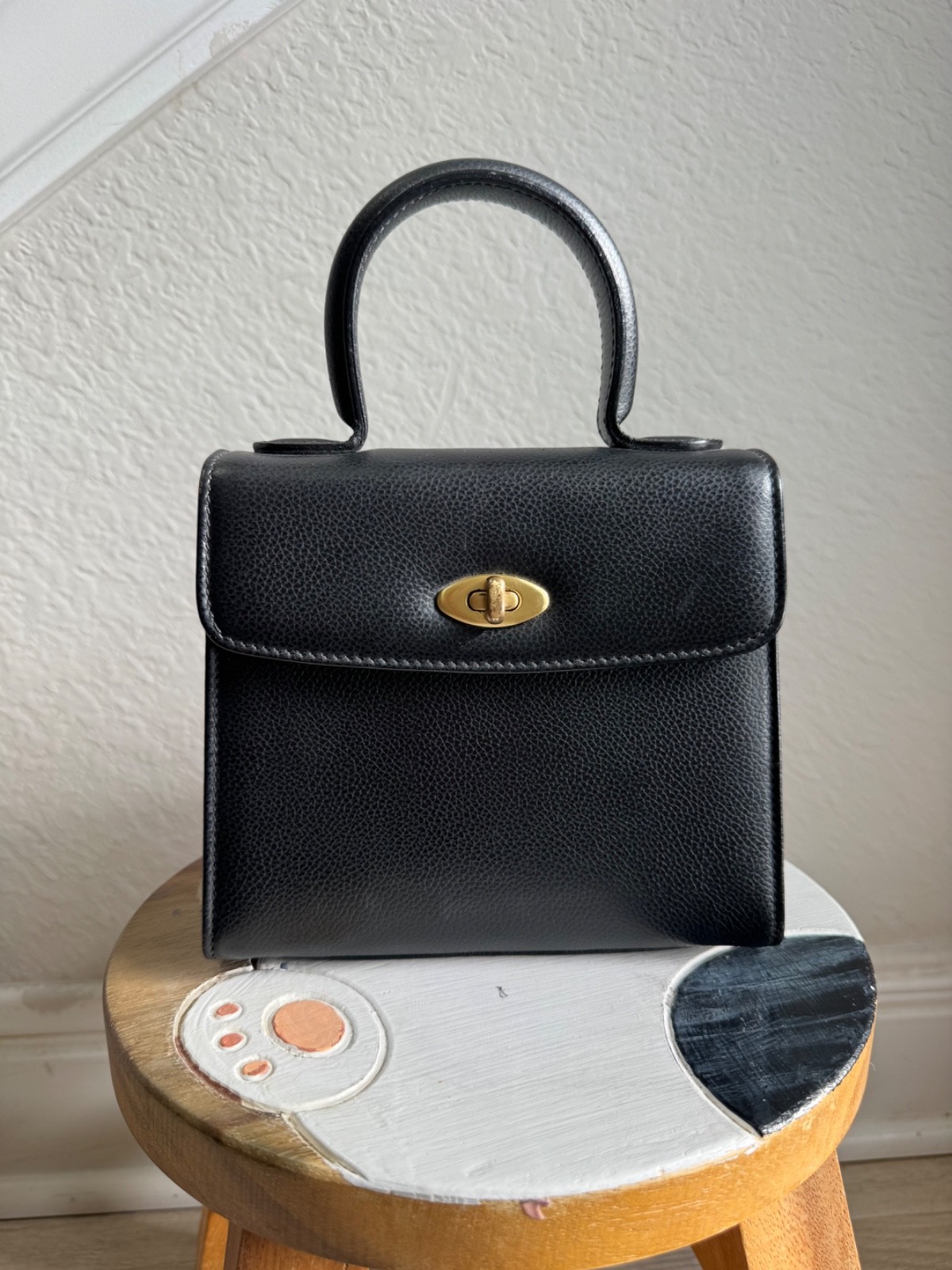 Coach 4413 Madison Gracie Satchel Crossbody Bag Black Leather Vintage W/duster