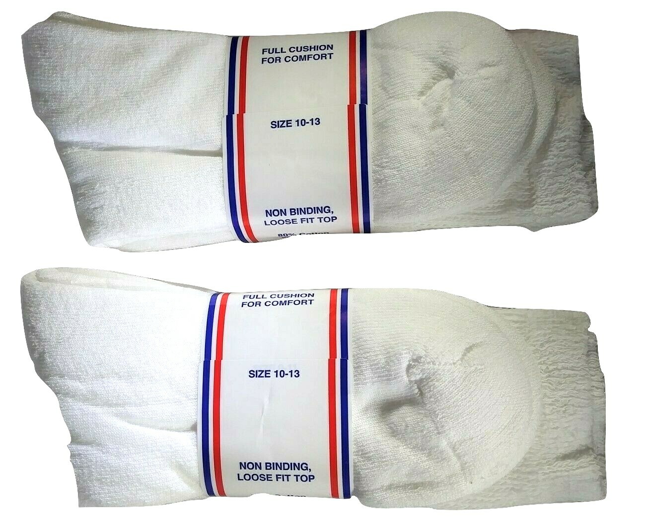 3 Pair White Diabetic Ankle Socks Size 10-13 Loose fit PHYSICIANS CHOICE USA