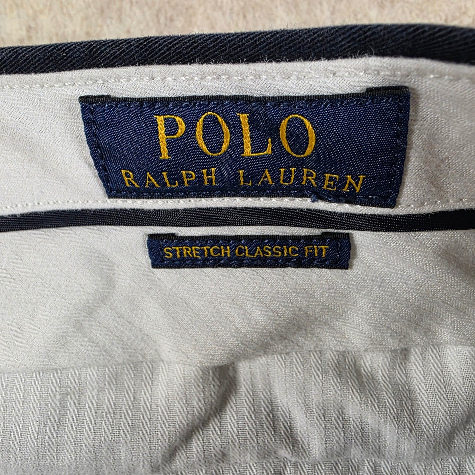 Polo Ralph Lauren Mens Navy Blue Stretch Classic Fit Chino Pants 33×30 RN41381