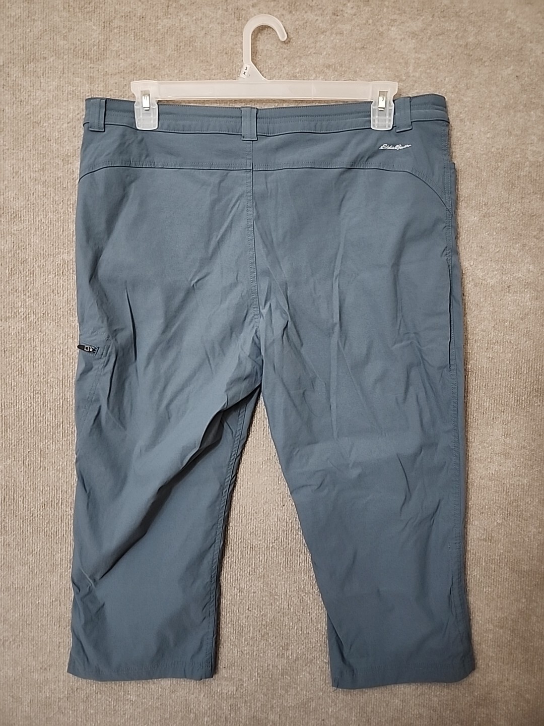 Eddie Bauer Tech Capri Pants Womens 16 Blue Nylon Stretch Hiking UPF 50+